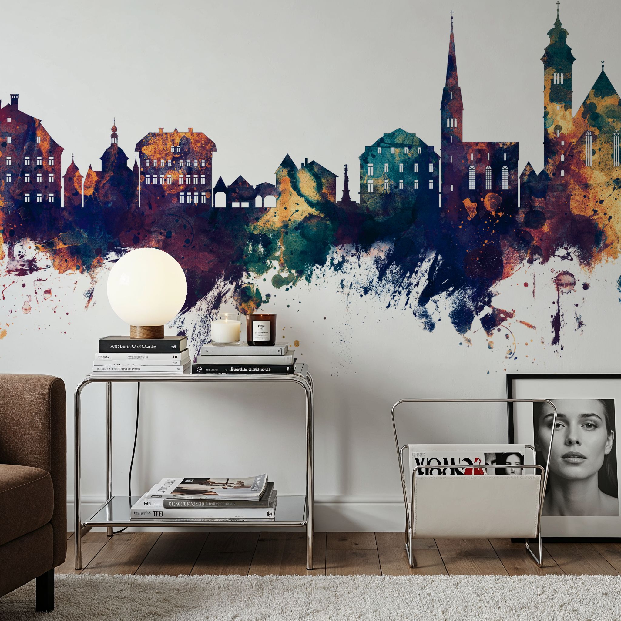 Hallstatt Austria Skyline Blue & Bronze