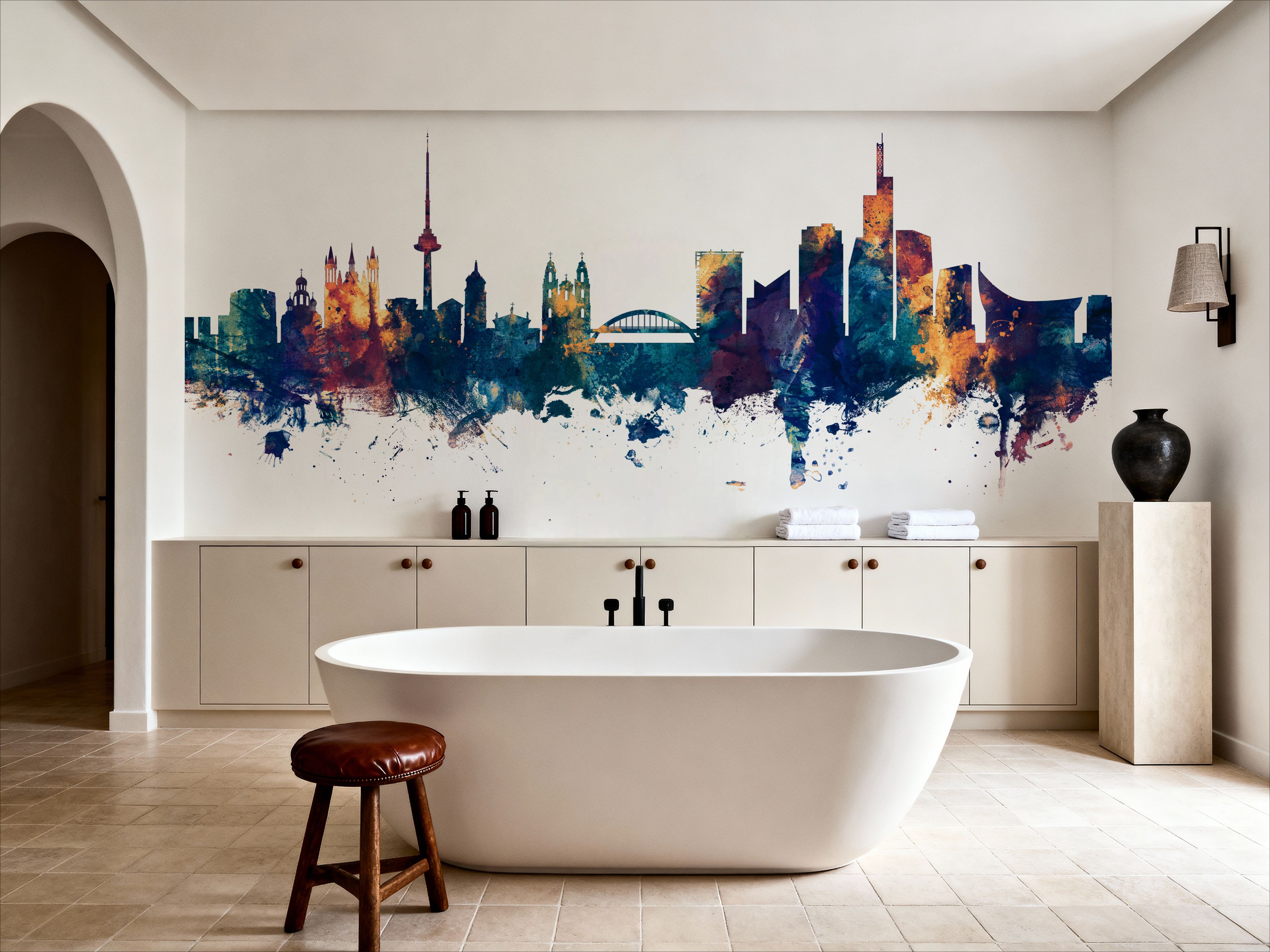 Vilnius Lithuania Skyline Blue & Bronze