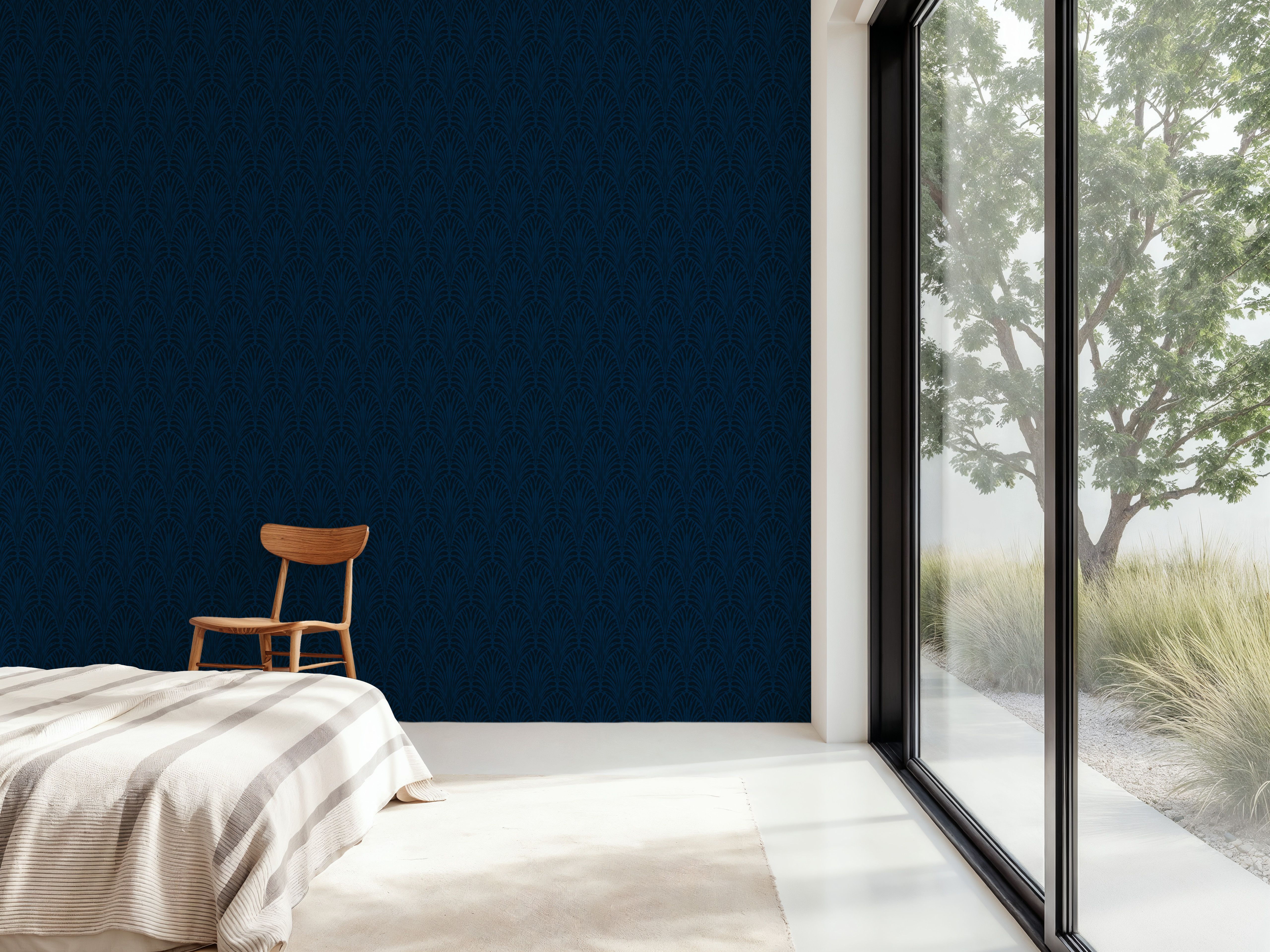 Brushstroke Fan Scallop, Midnight