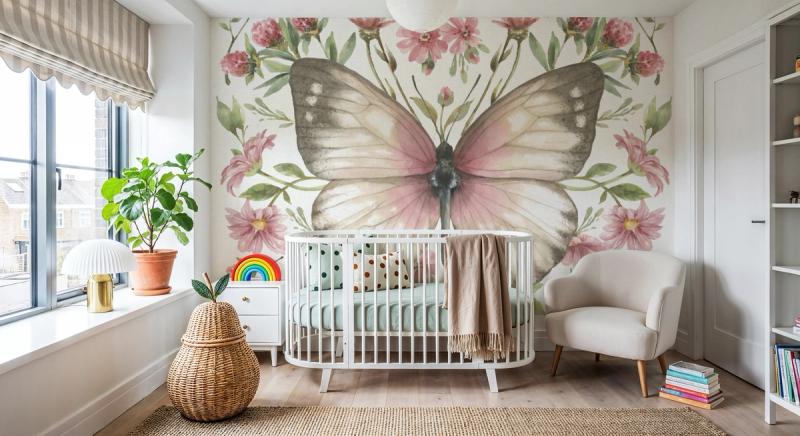 Butterfly Art I wallpaper mural 100% PVC-free and non-toxic