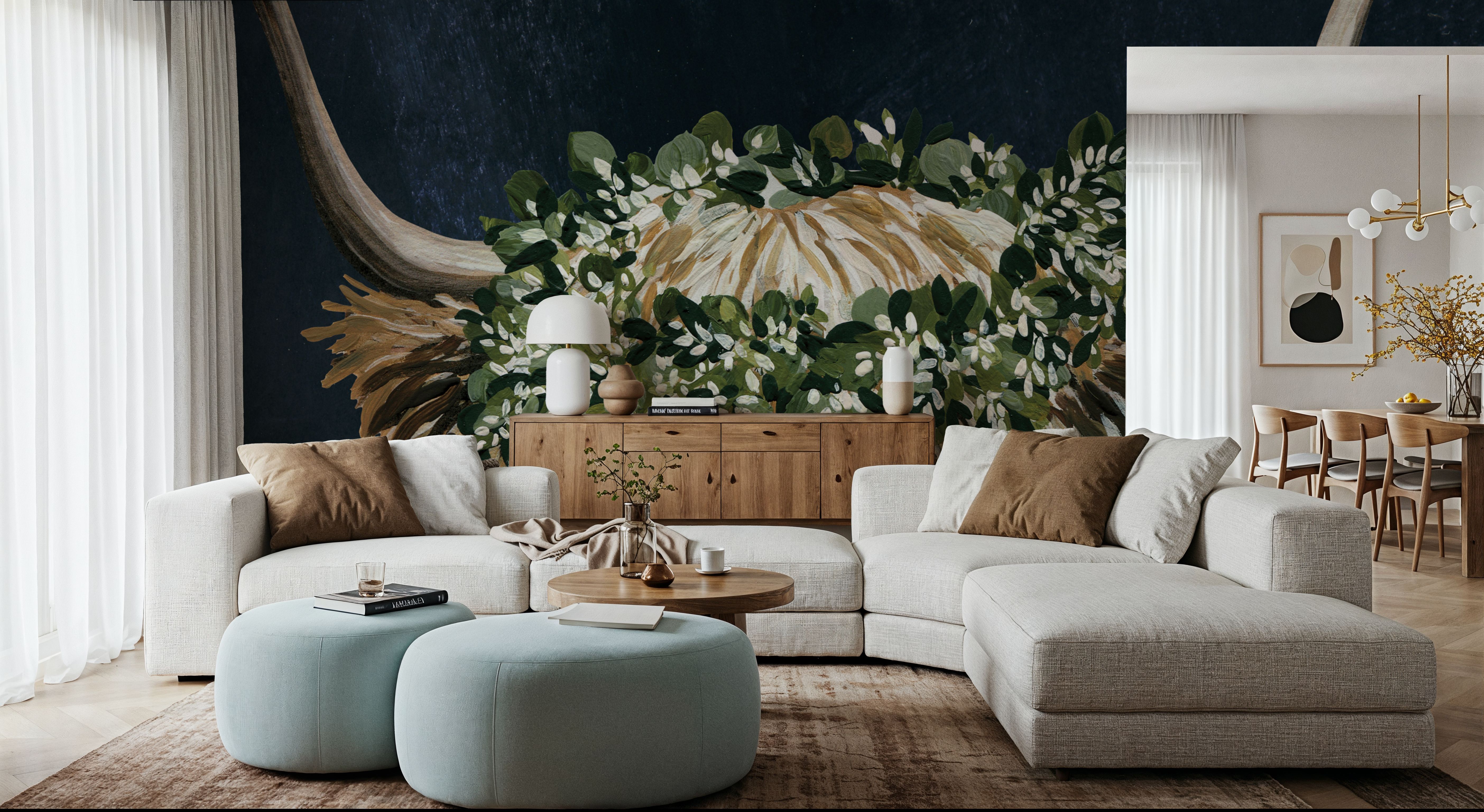 Harvest Cow Sage Texture Dark