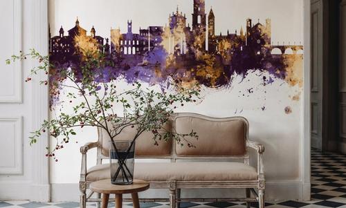 Valladolid Spain Skyline Purple & Gold