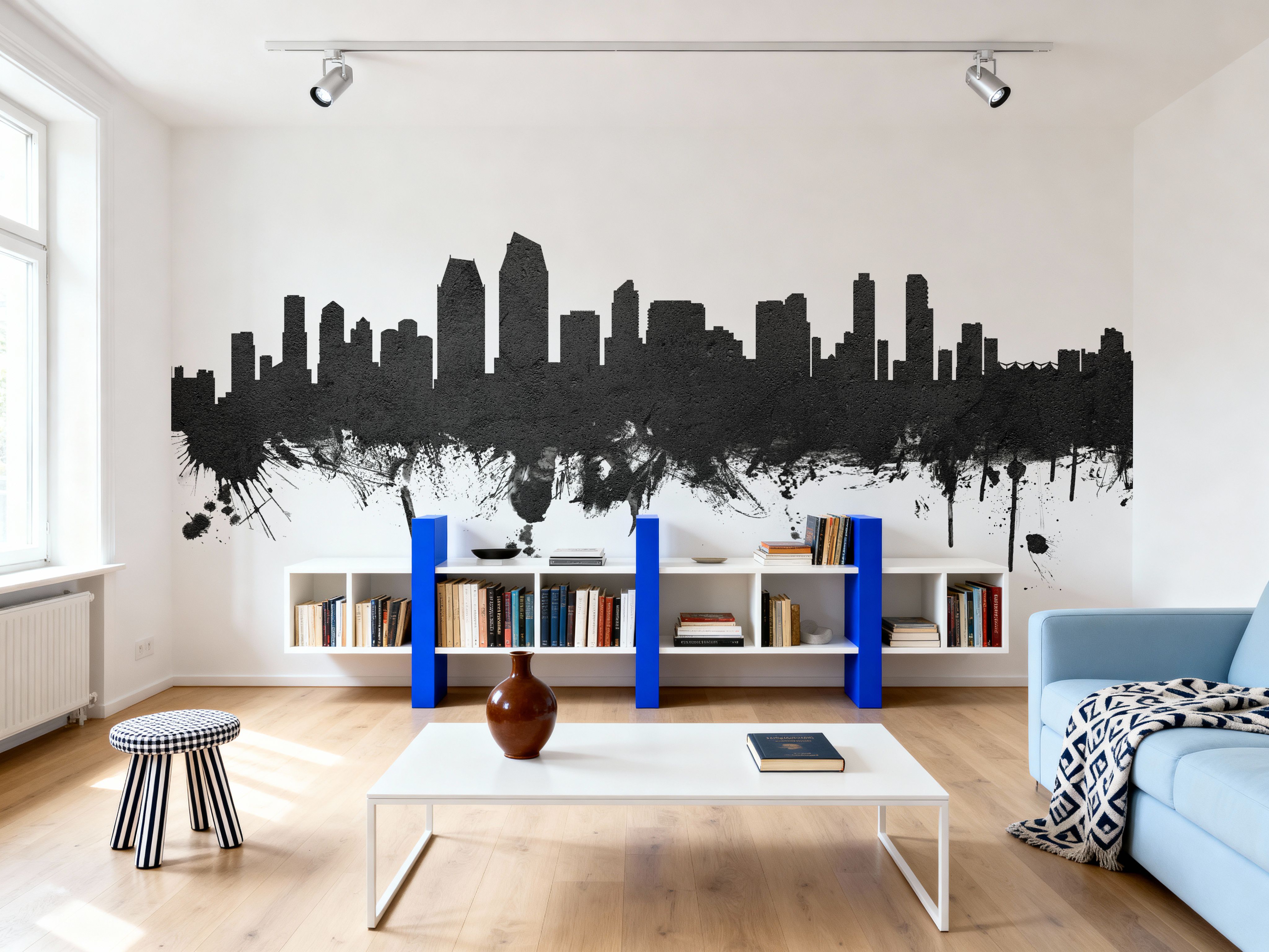 San Diego California Skyline Black & White