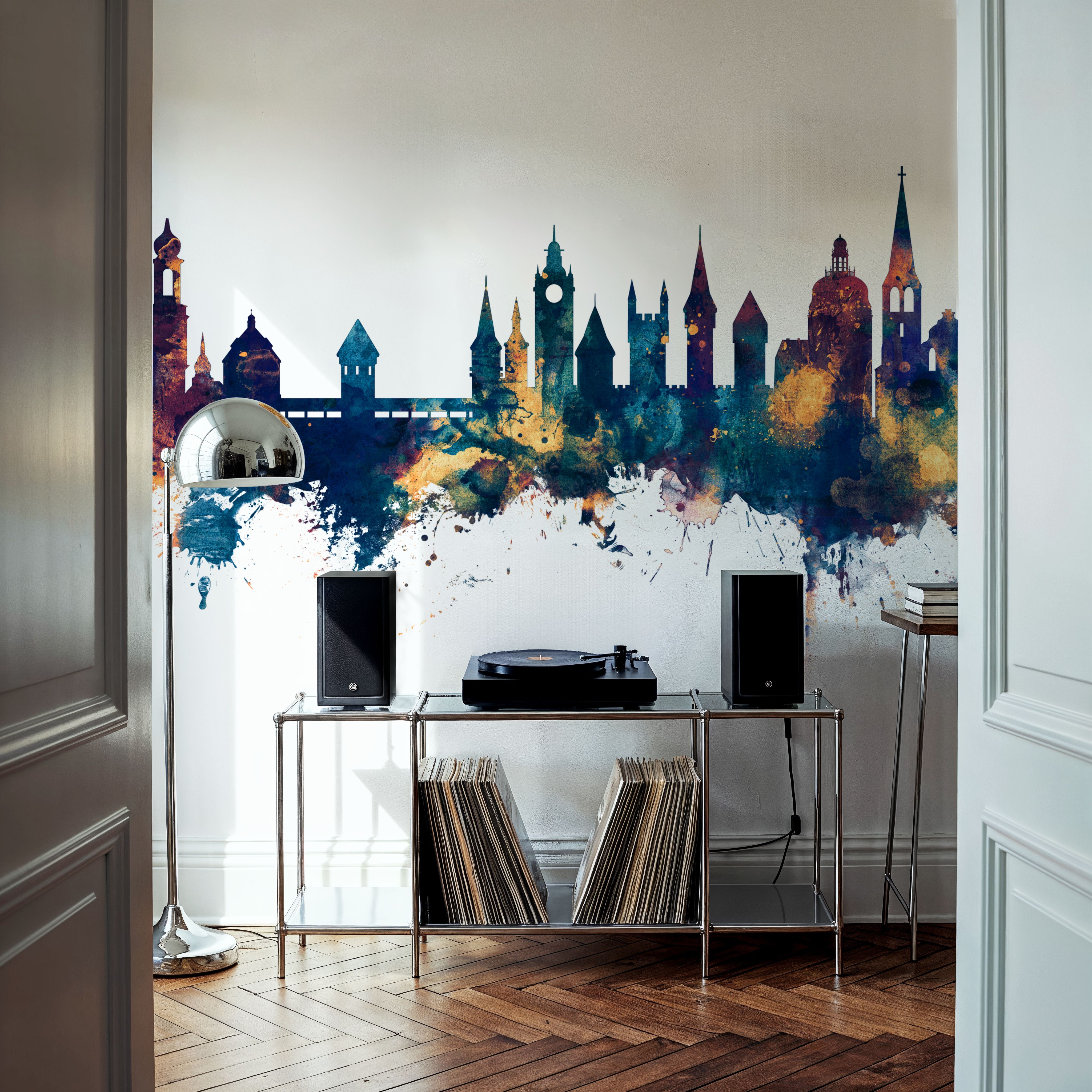 Lucerne Switzerland Luzern Skyline Blue & Bronze