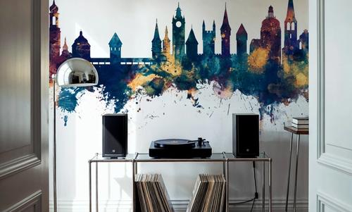 Lucerne Switzerland Luzern Skyline Blue & Bronze