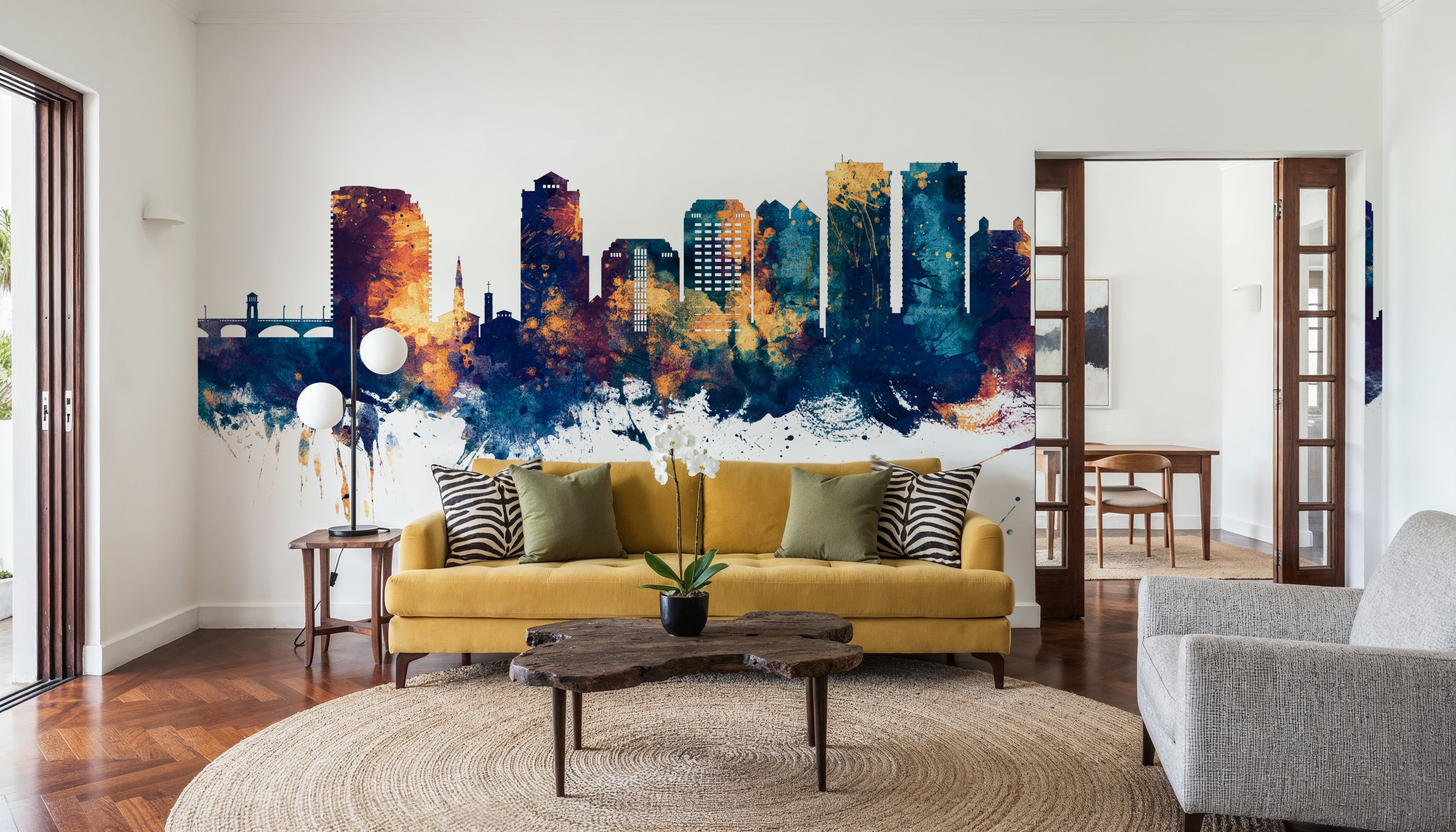 West Palm Beach Florida Skyline Blue & Bronze
