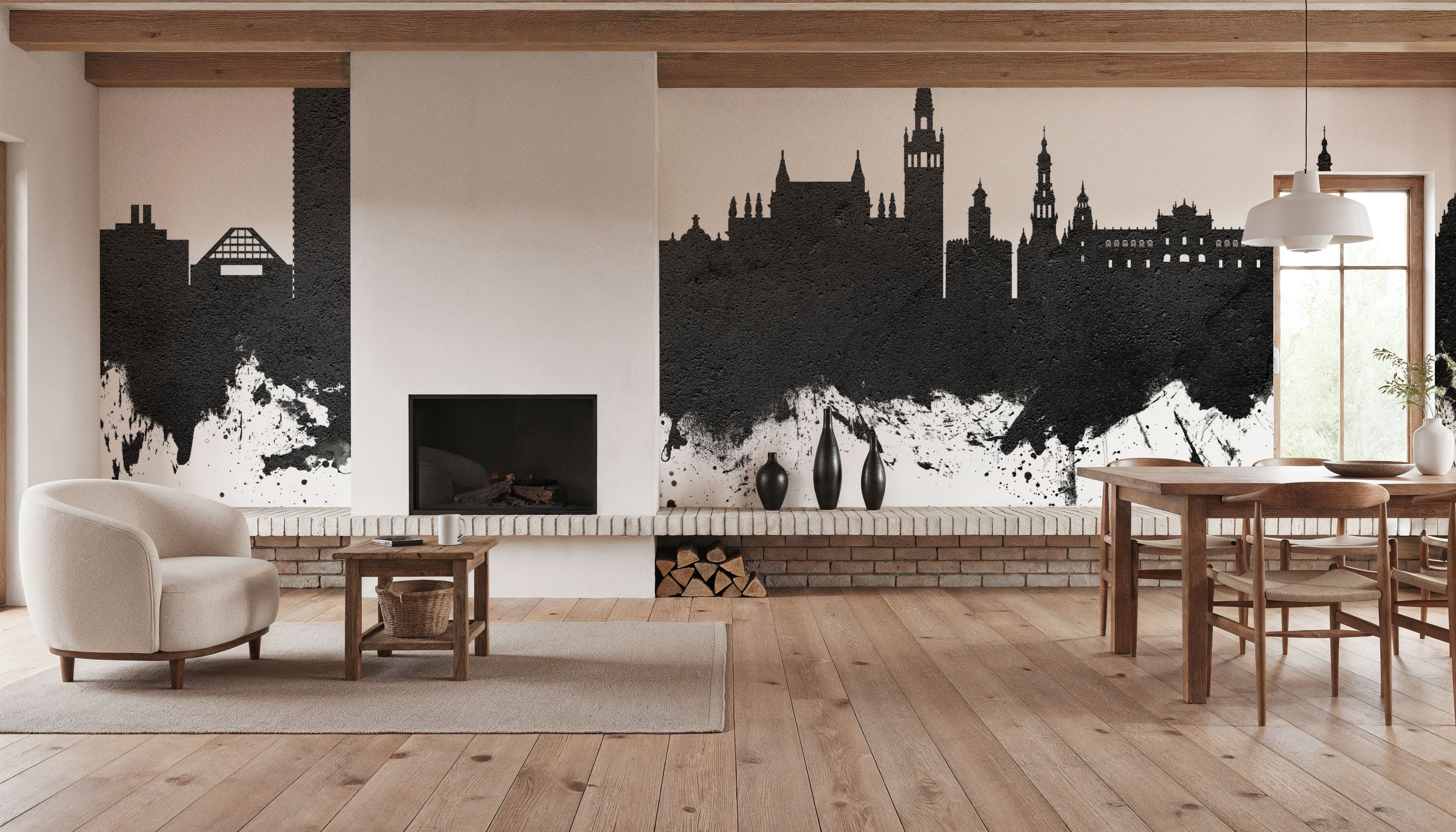 Sevilla Skyline Black & White, Papel pintado