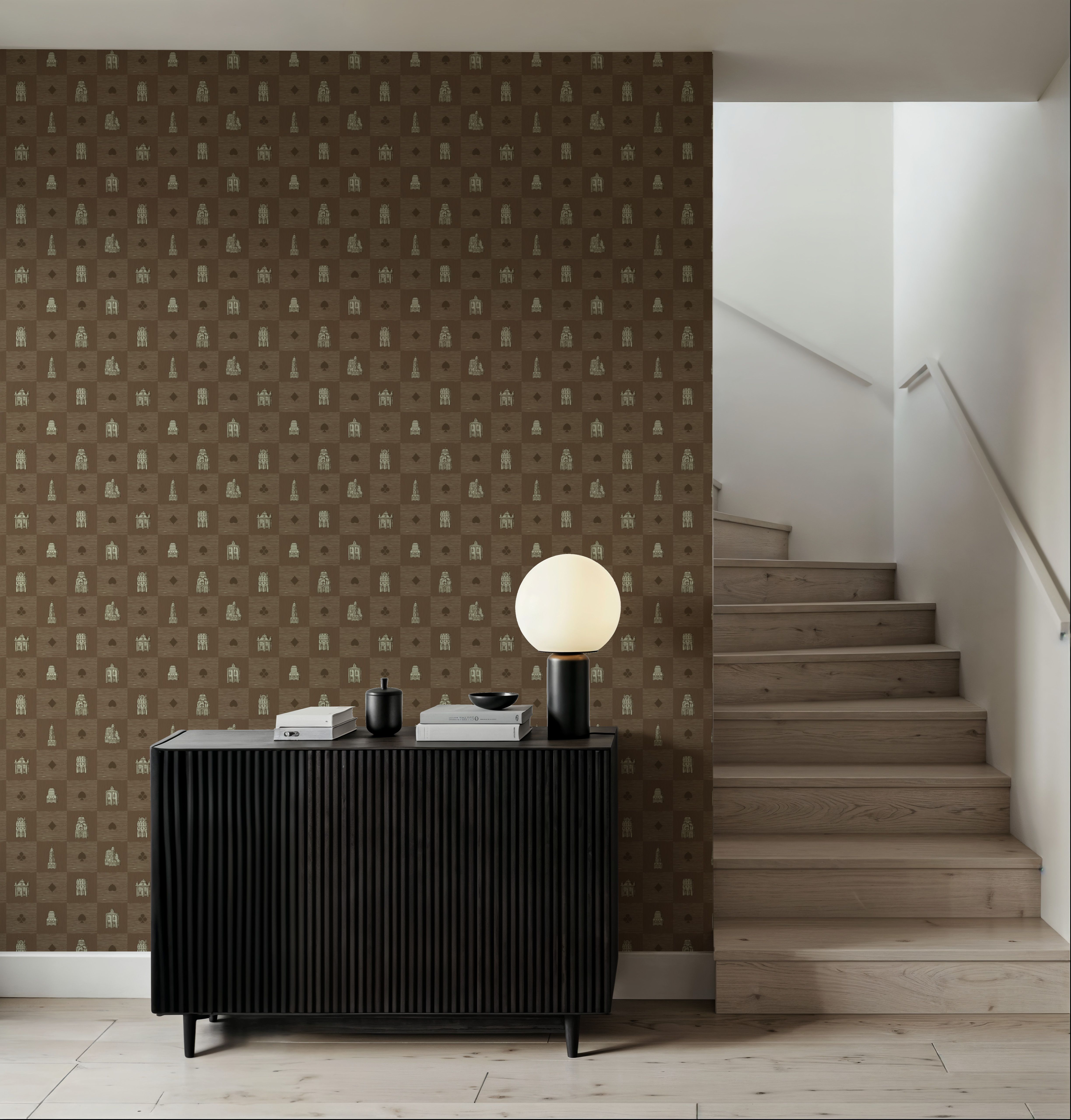 House(s) of Cards, Taupe, Wallpaper