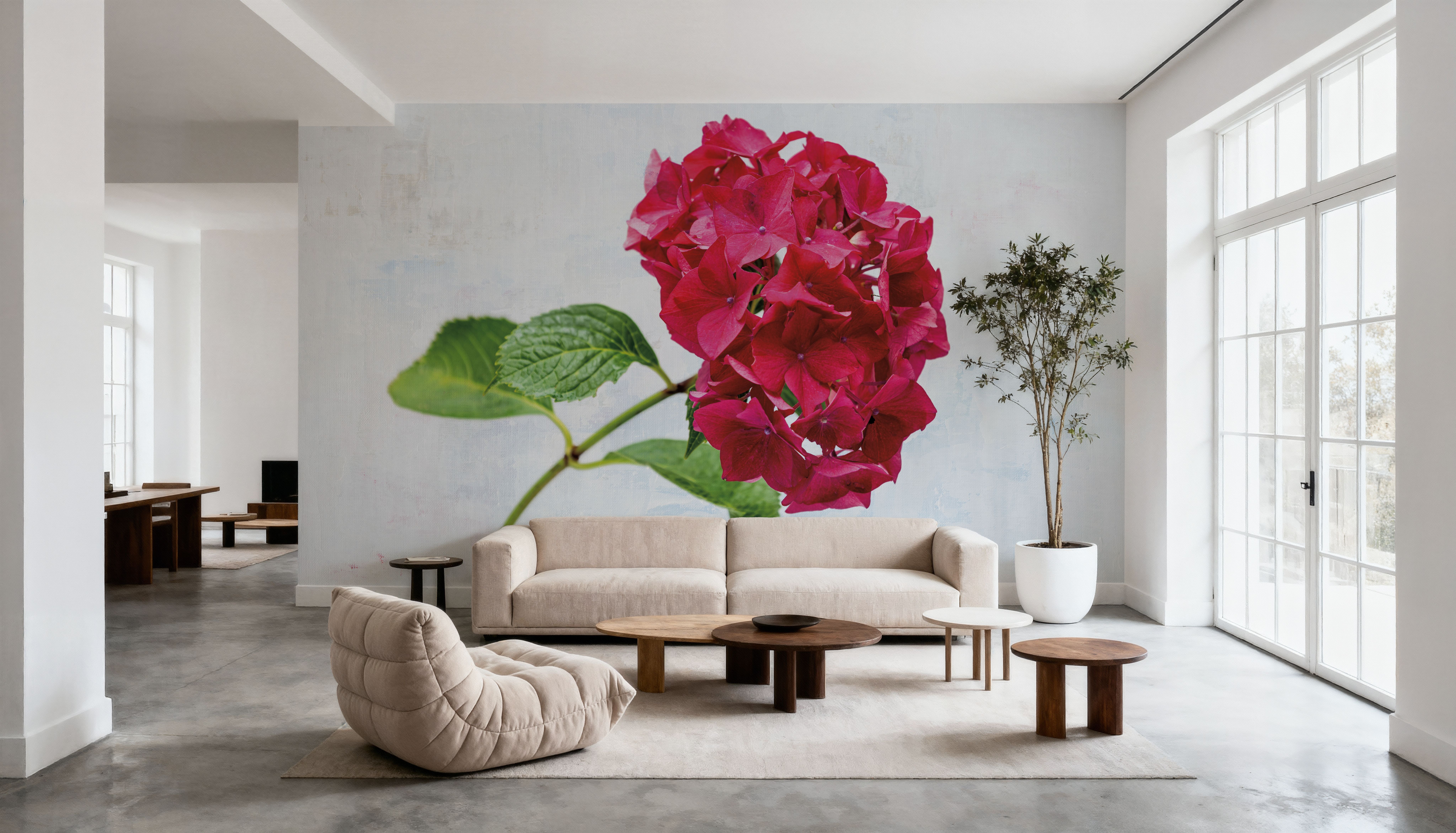 Bright Red Hydrangea