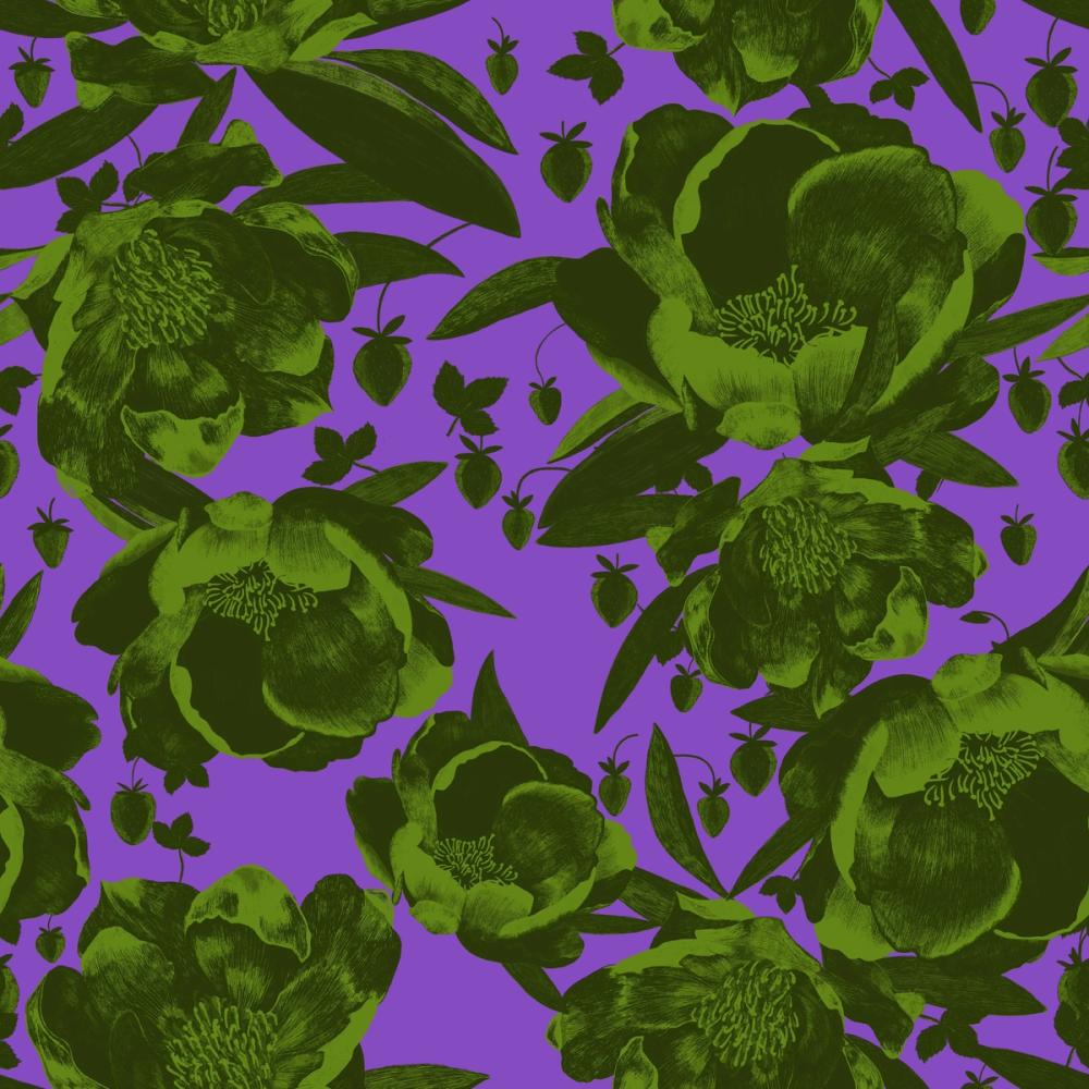 Pop Peonies, Green & Purple