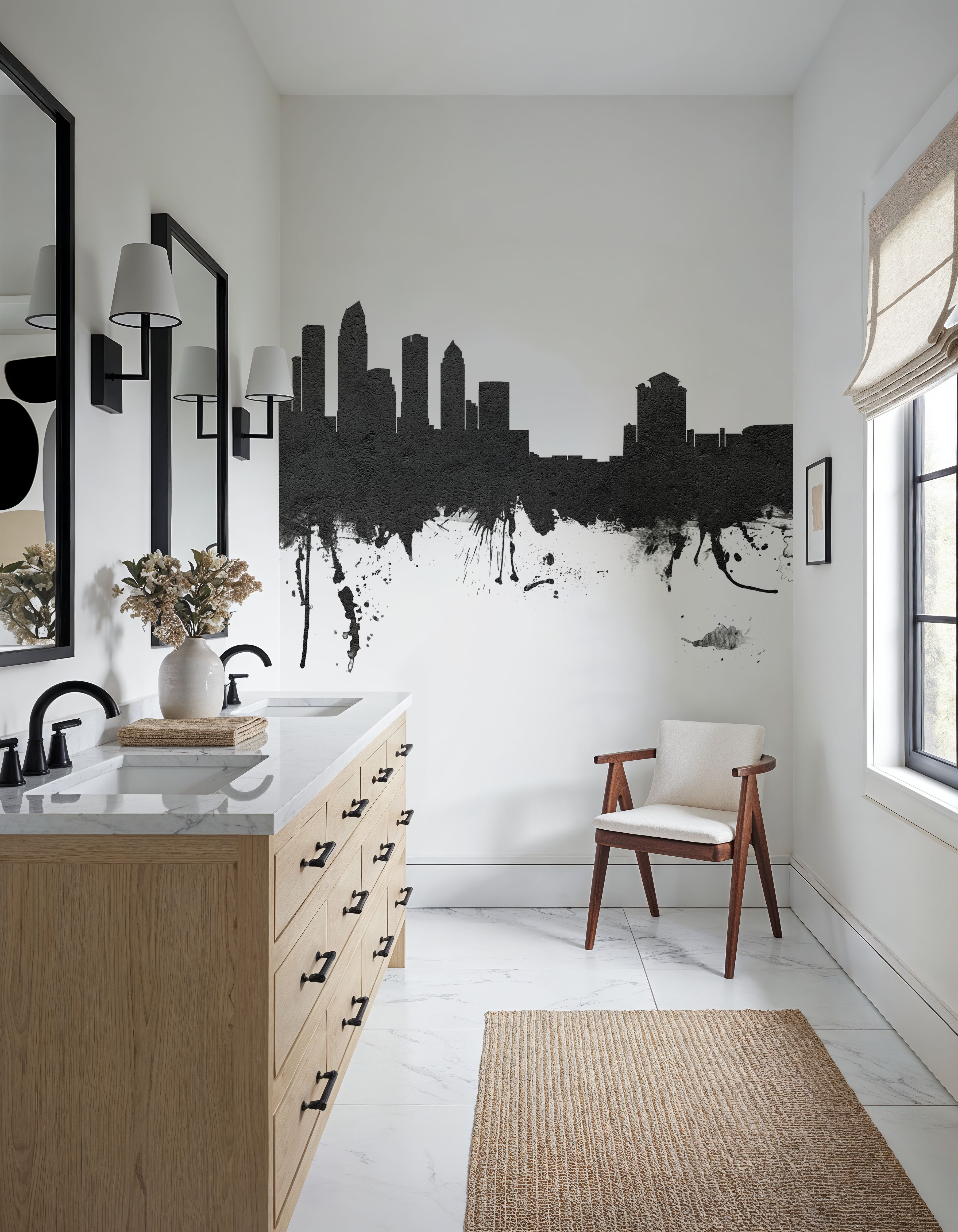 Tampa Florida Skyline Black & White