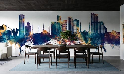 Fujairah Skyline Blue & Bronze