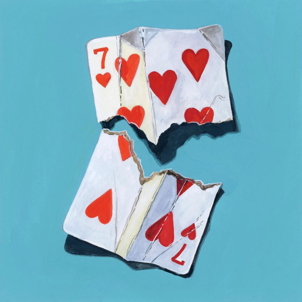Torn Seven of Hearts