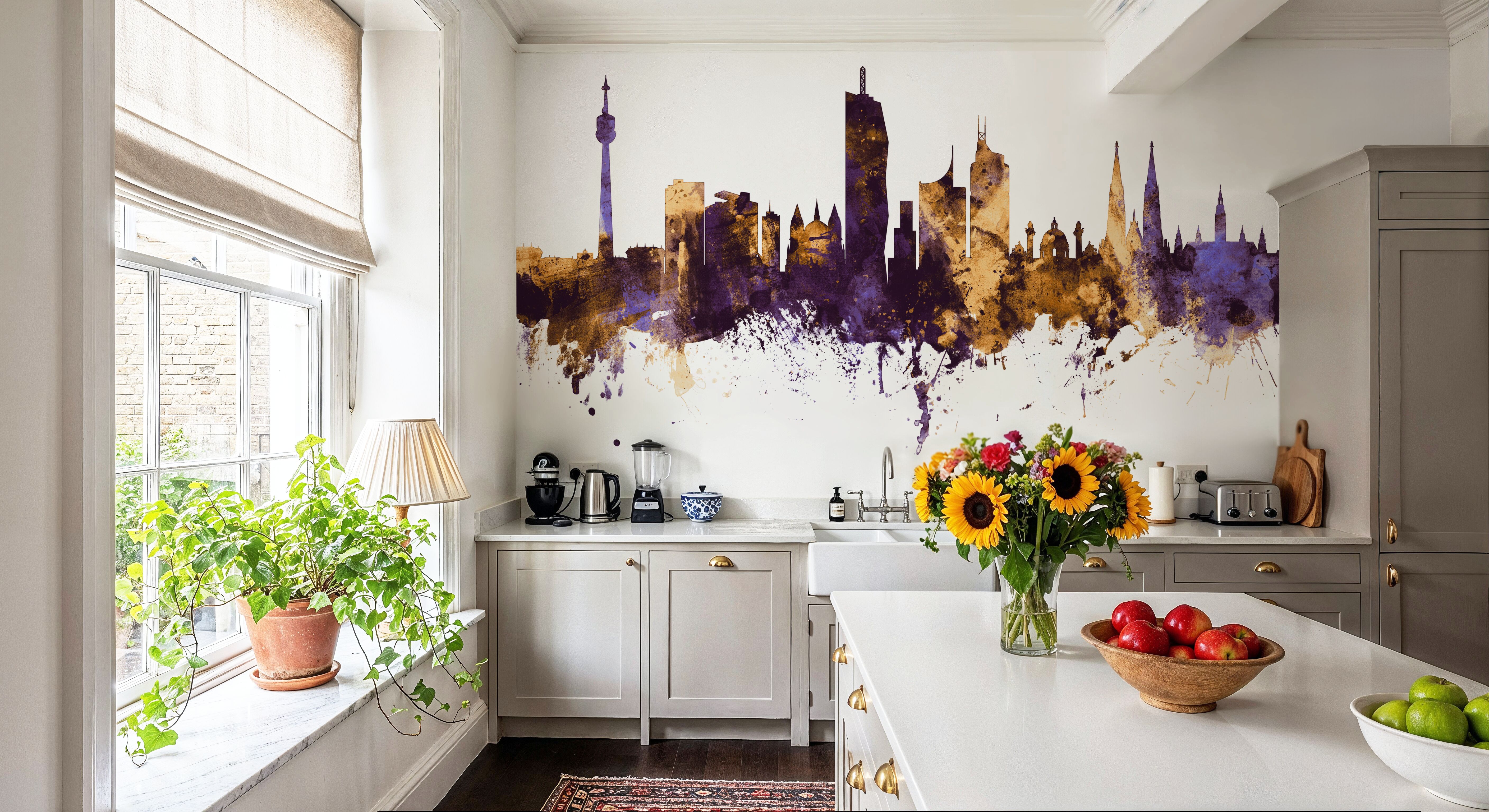 Vienna Austria Skyline Purple & Gold