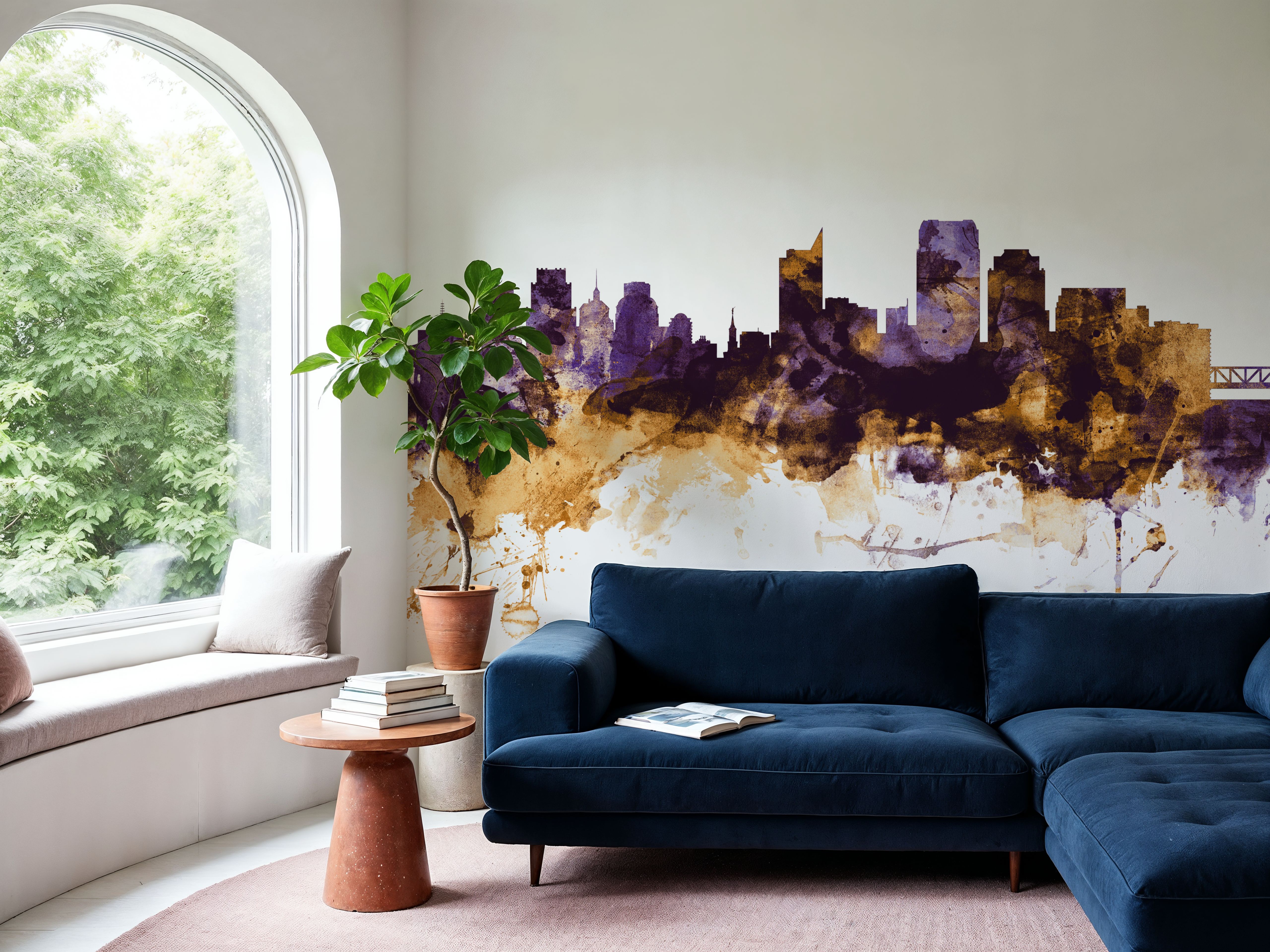 Sacramento California Skyline Purple & Gold