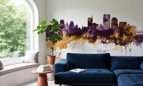 Sacramento California Skyline Purple & Gold