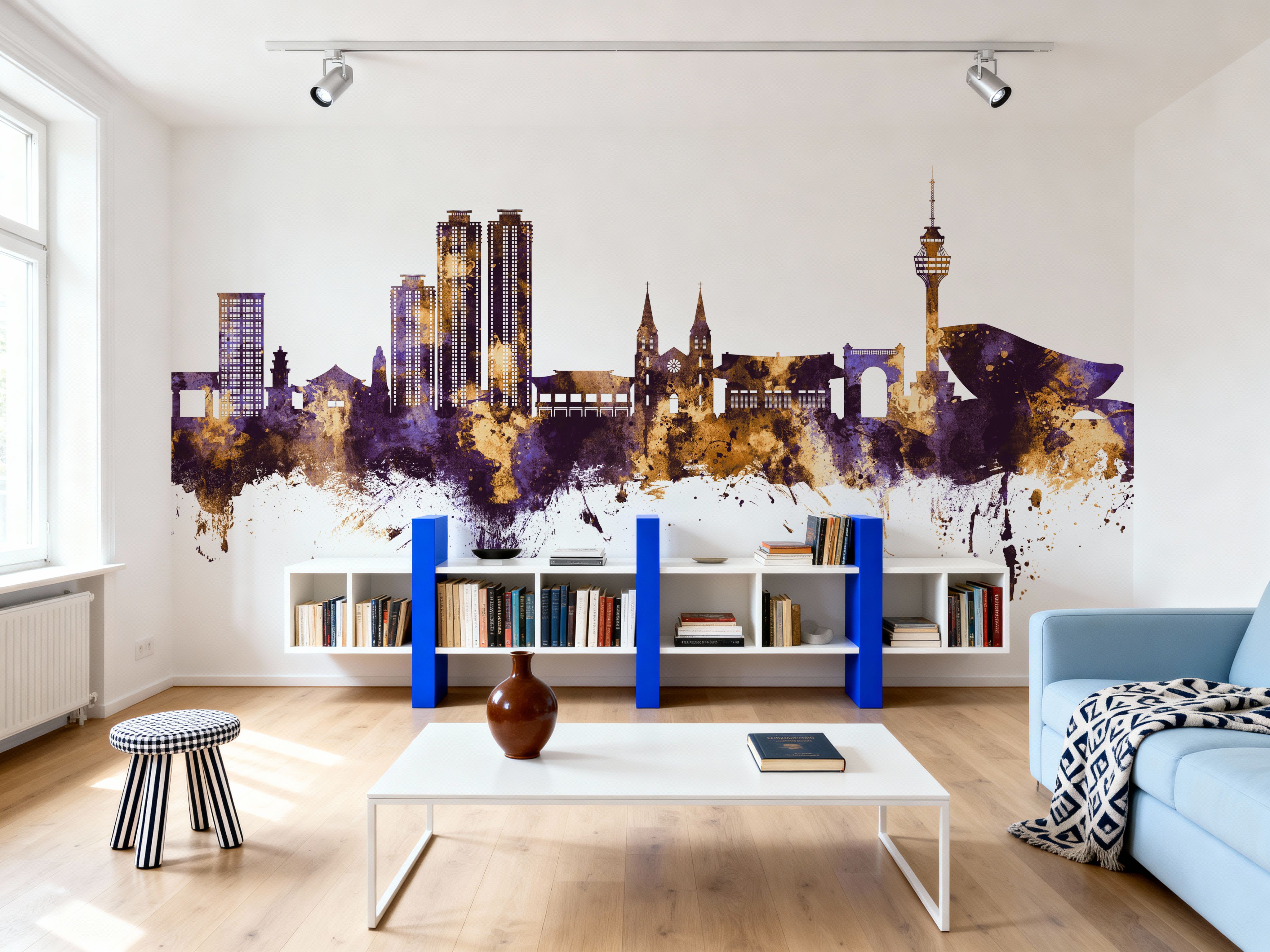 Daegu South Korea Skyline Purple & Gold