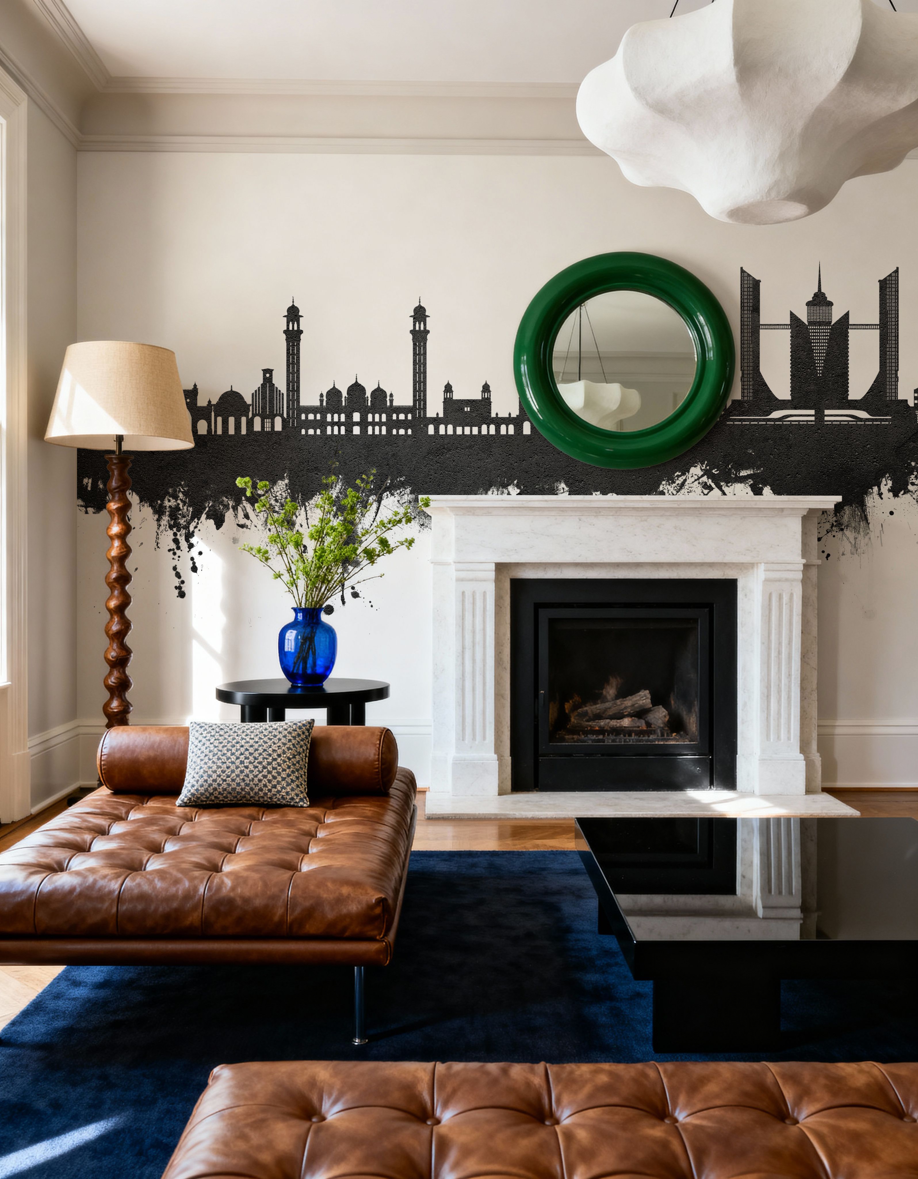 Faislabad Pakistan Skyline Black & White