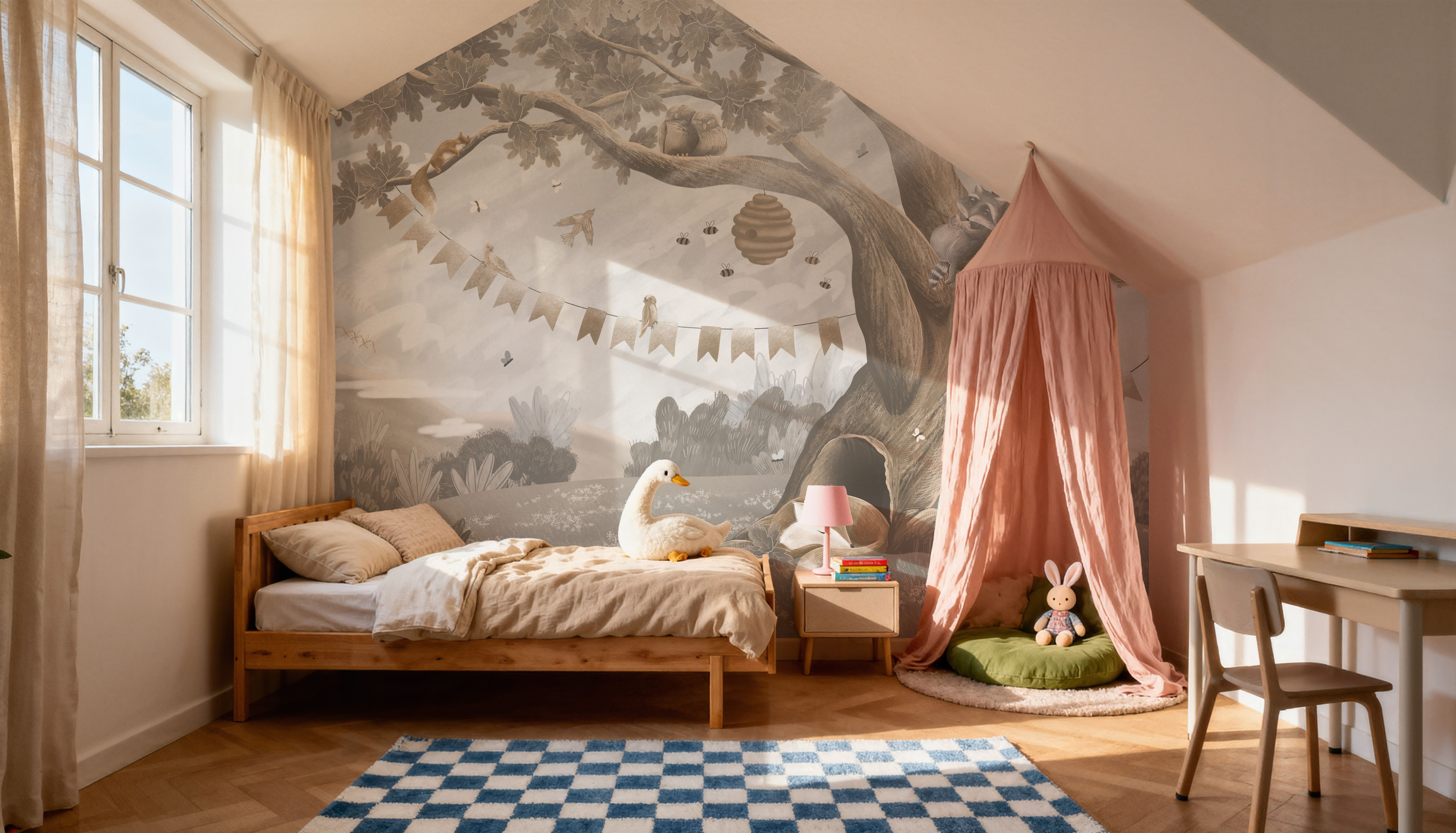 Oak Hill Slumber, Beige, Papel pintado