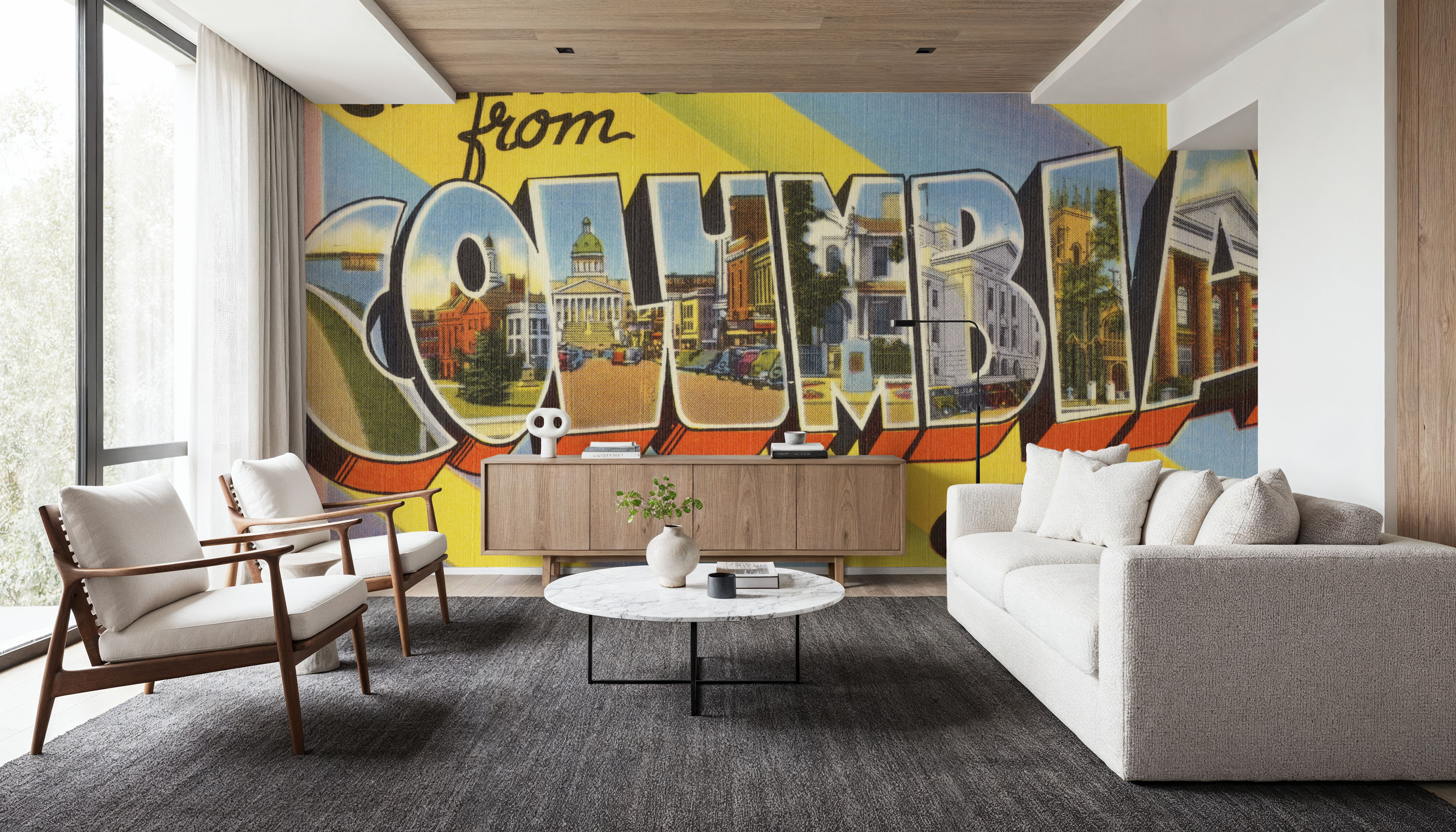 Greetings from Columbia S.C. - Screenprint Postcard