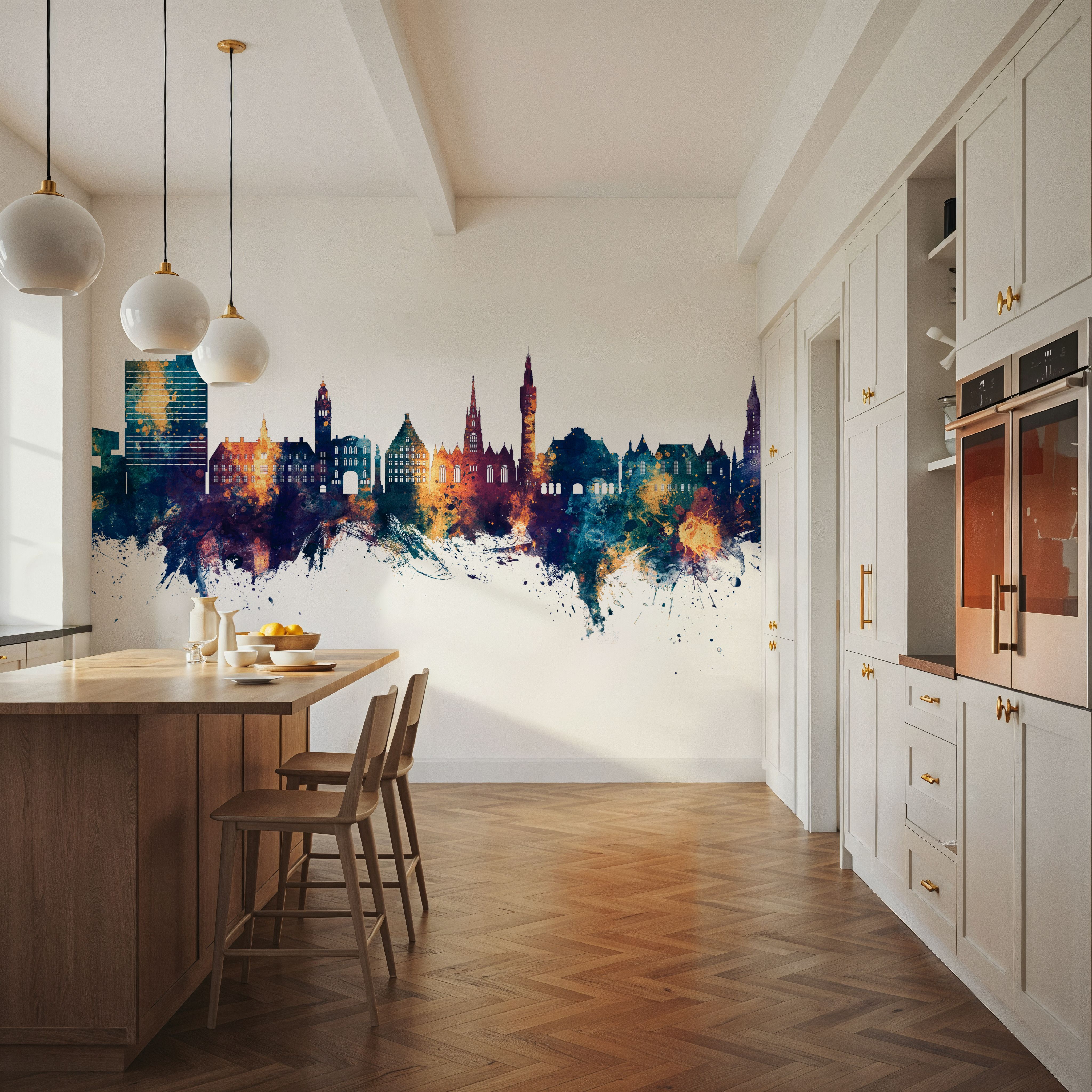 Lille France Skyline Blue & Bronze