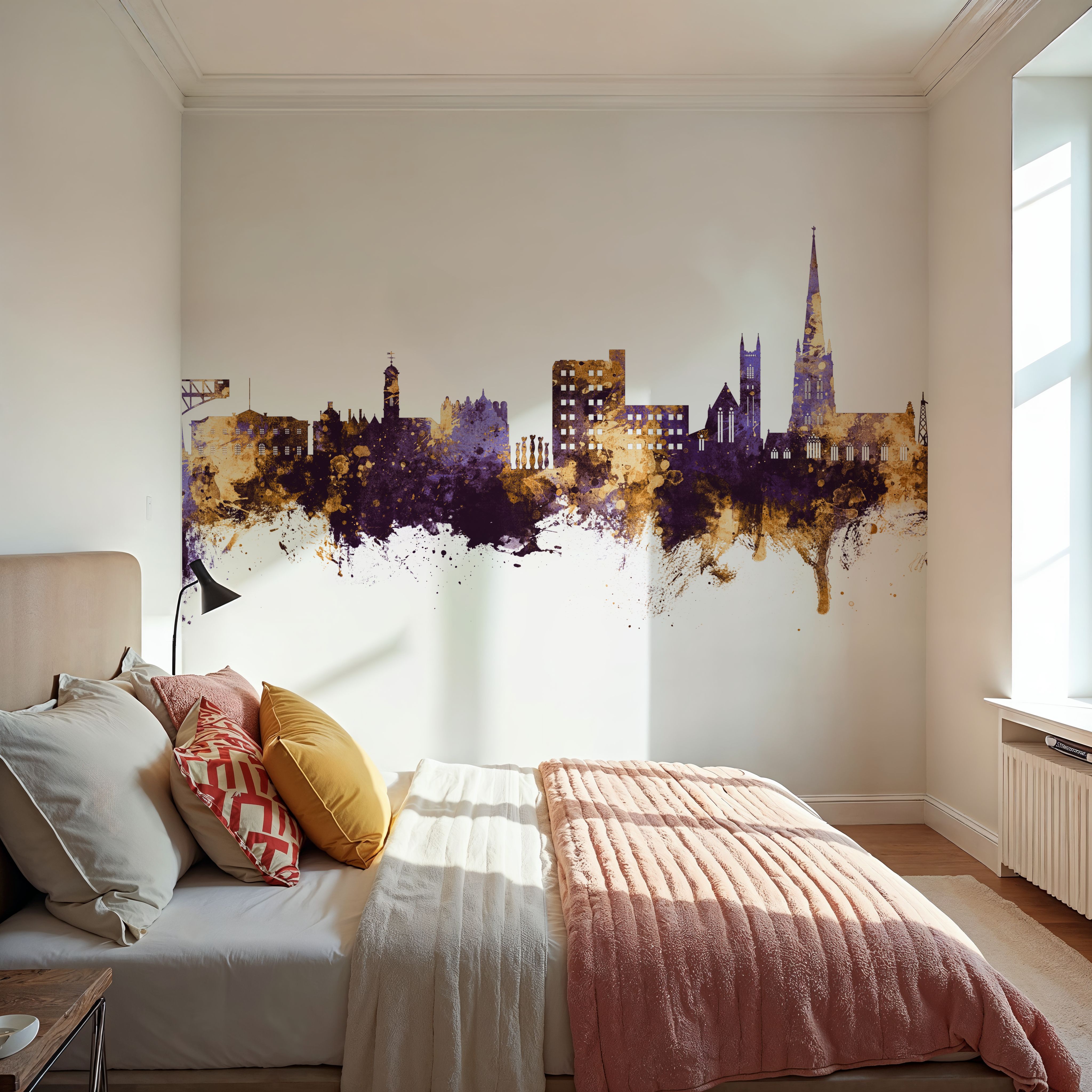 Warrington England Skyline Purple & Gold