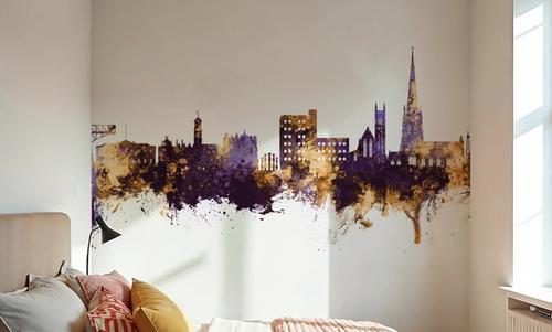 Warrington England Skyline Purple & Gold