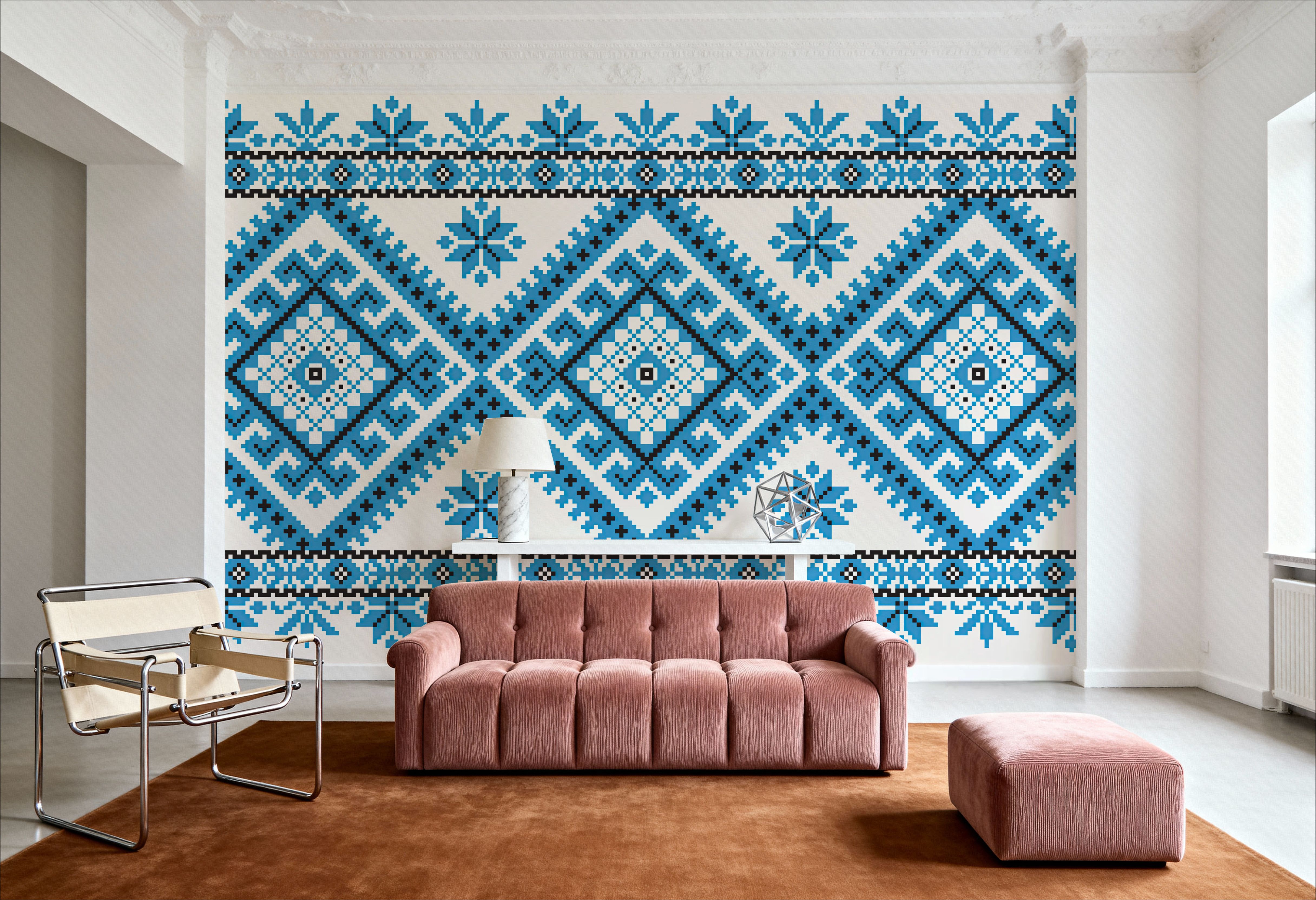 Pixel Embroidery Blue