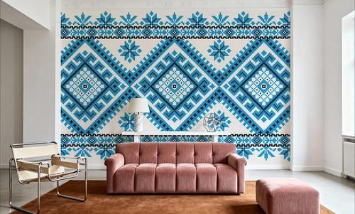 Pixel Embroidery Blue