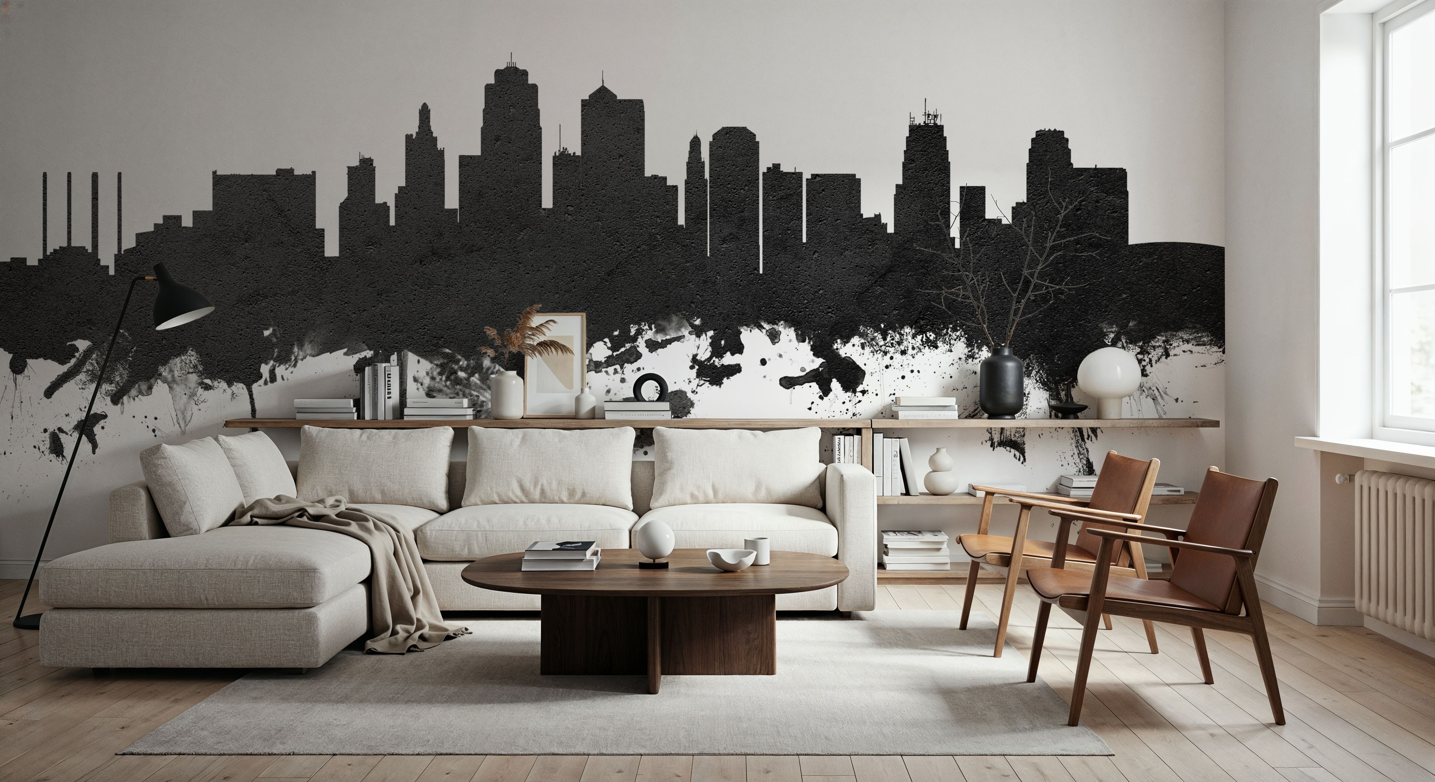 Kansas City Missouri Skyline Black & White