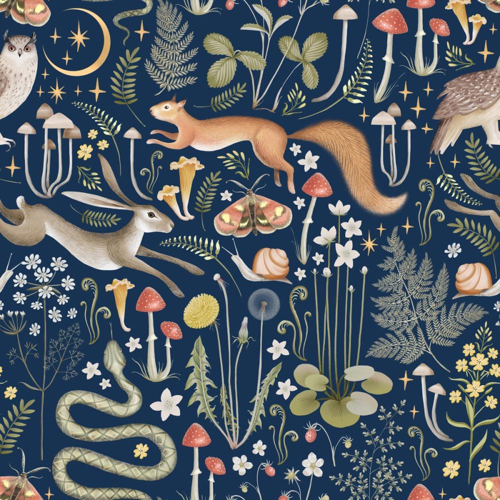 Fantasy Forest - Midnight Blue