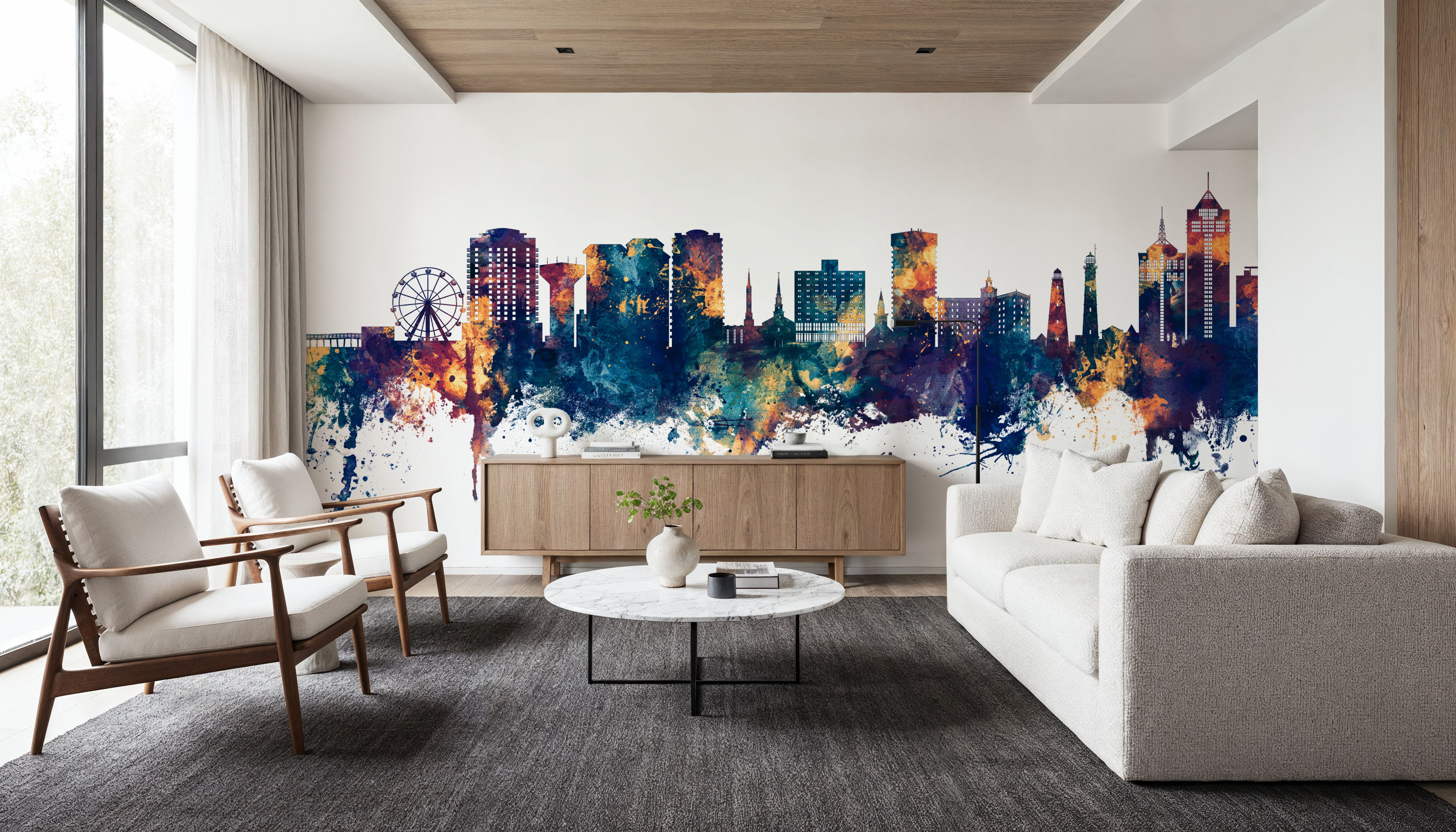 Virginia Beach Skyline Blue & Bronze