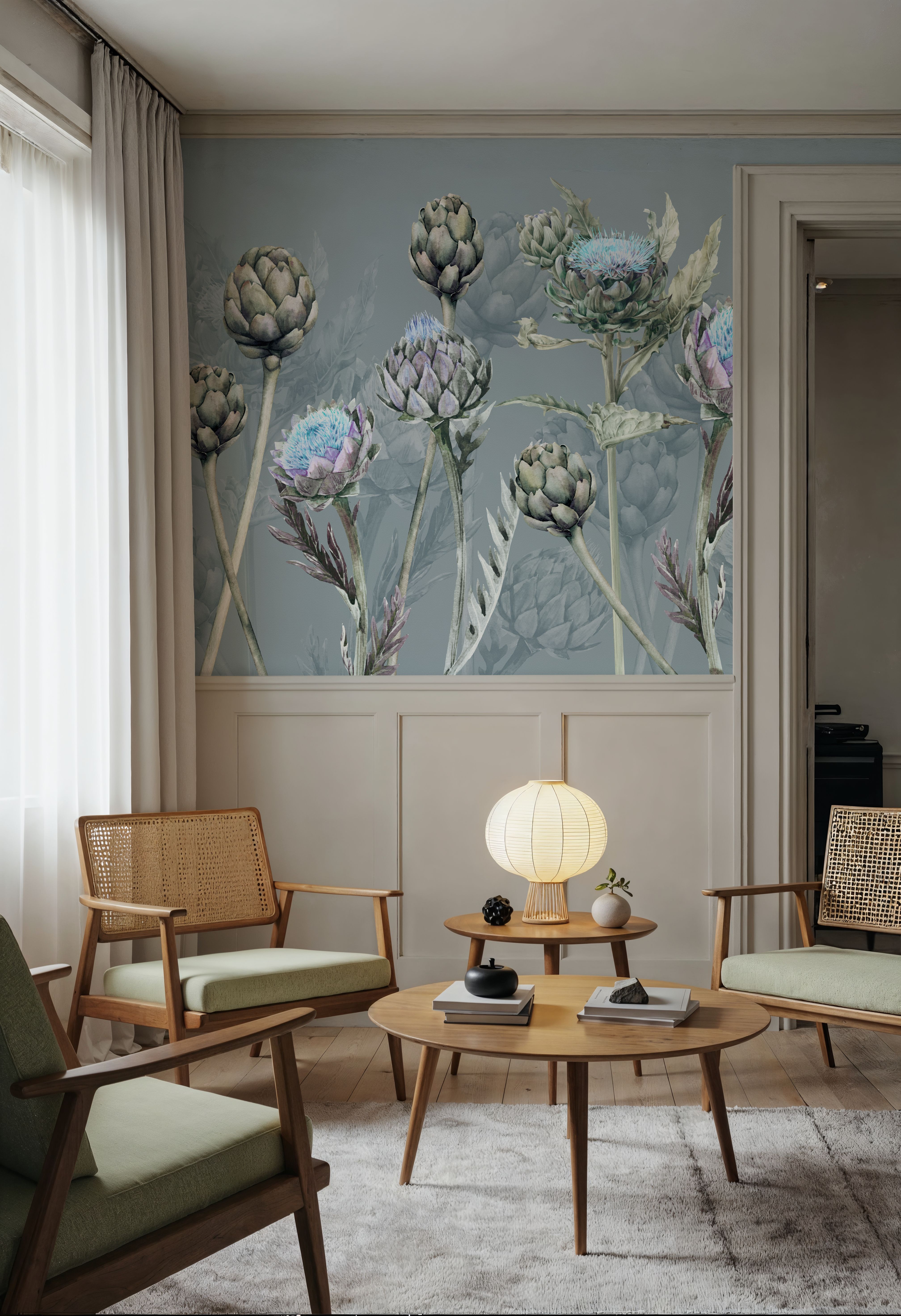 Artichoke Blooms, French Blue