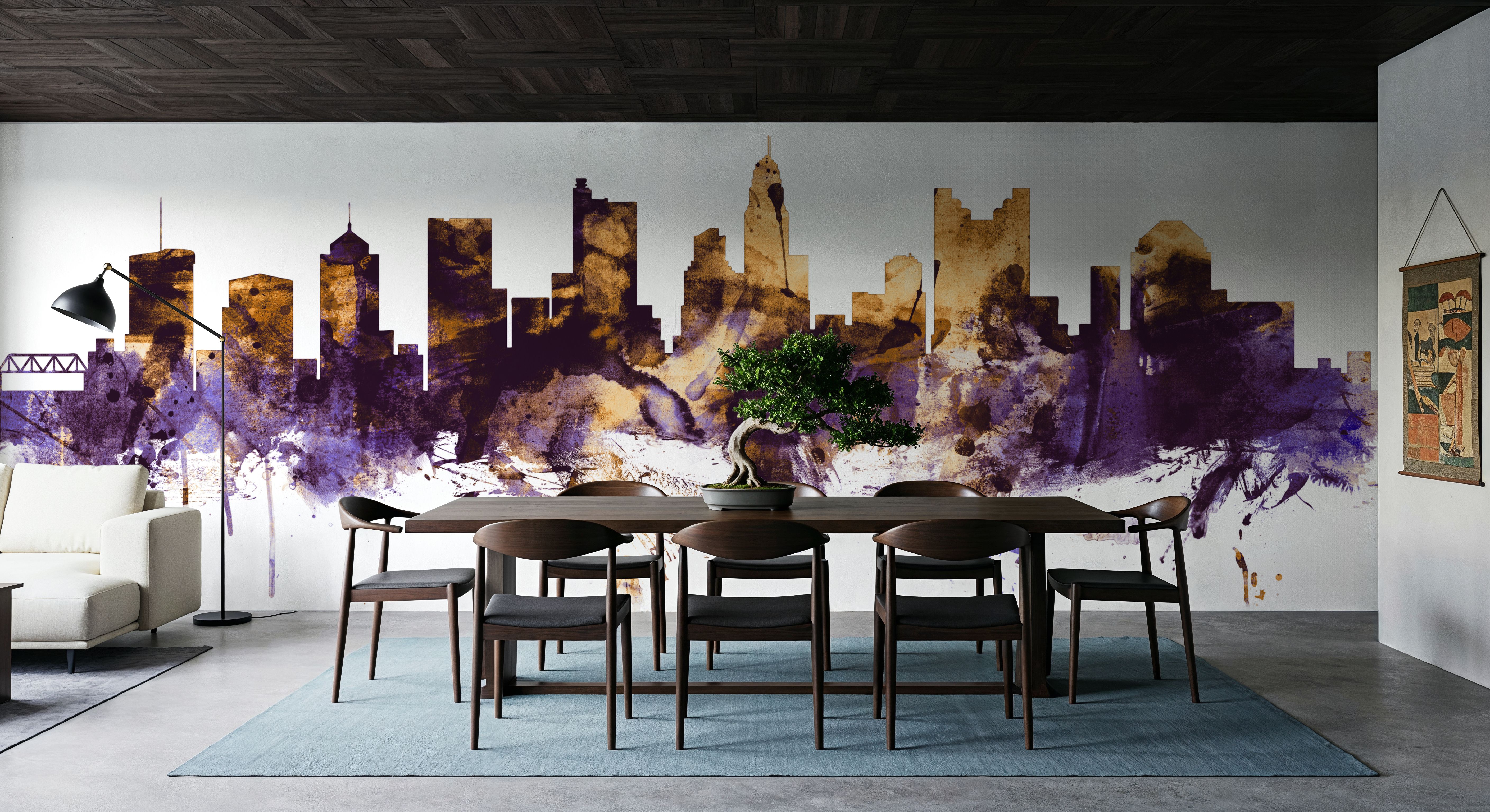 Columbus Ohio Skyline Purple & Gold
