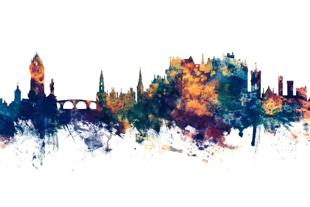 Stirling Scotland Skyline Blue & Bronze