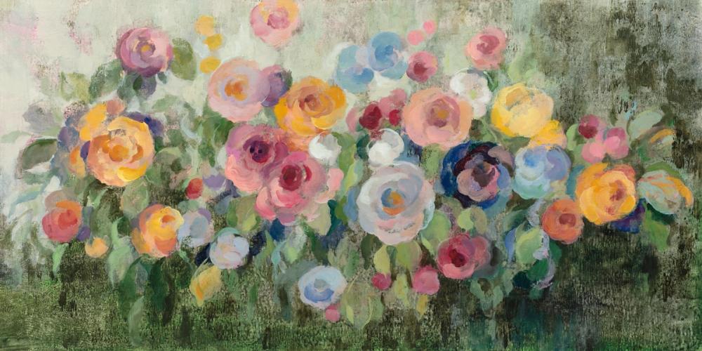 Flowers on Mossy Green