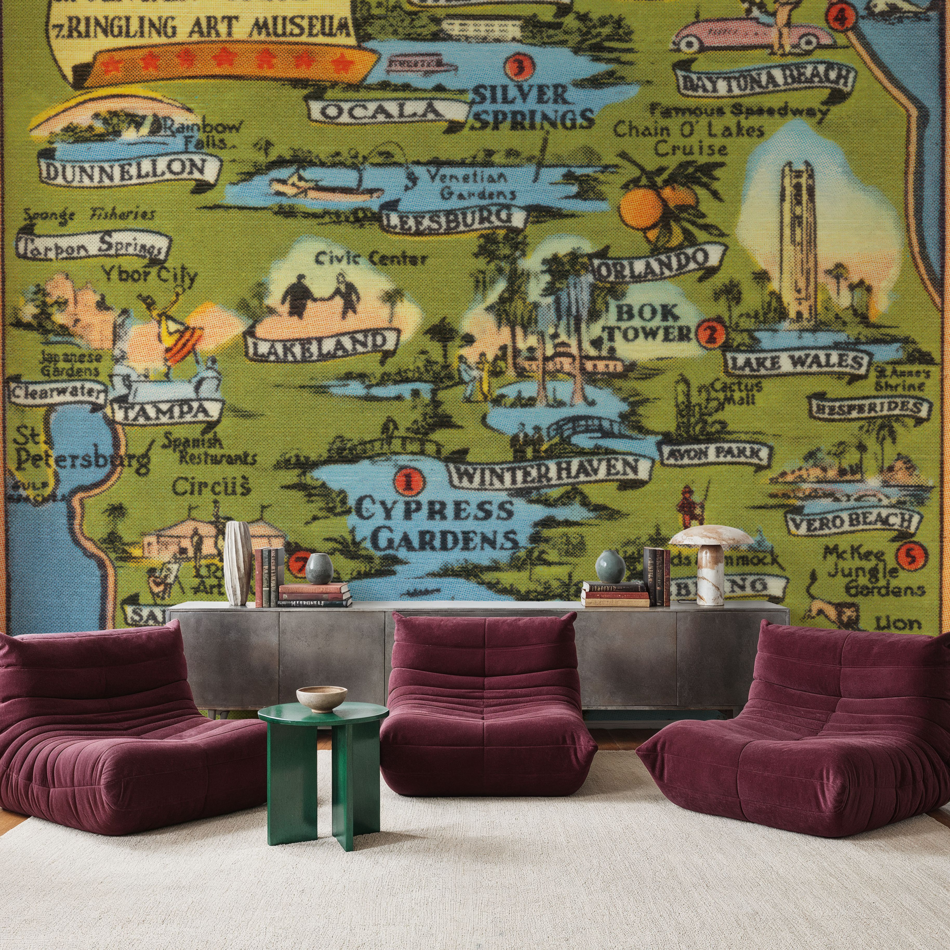 Vintage South Florida Map