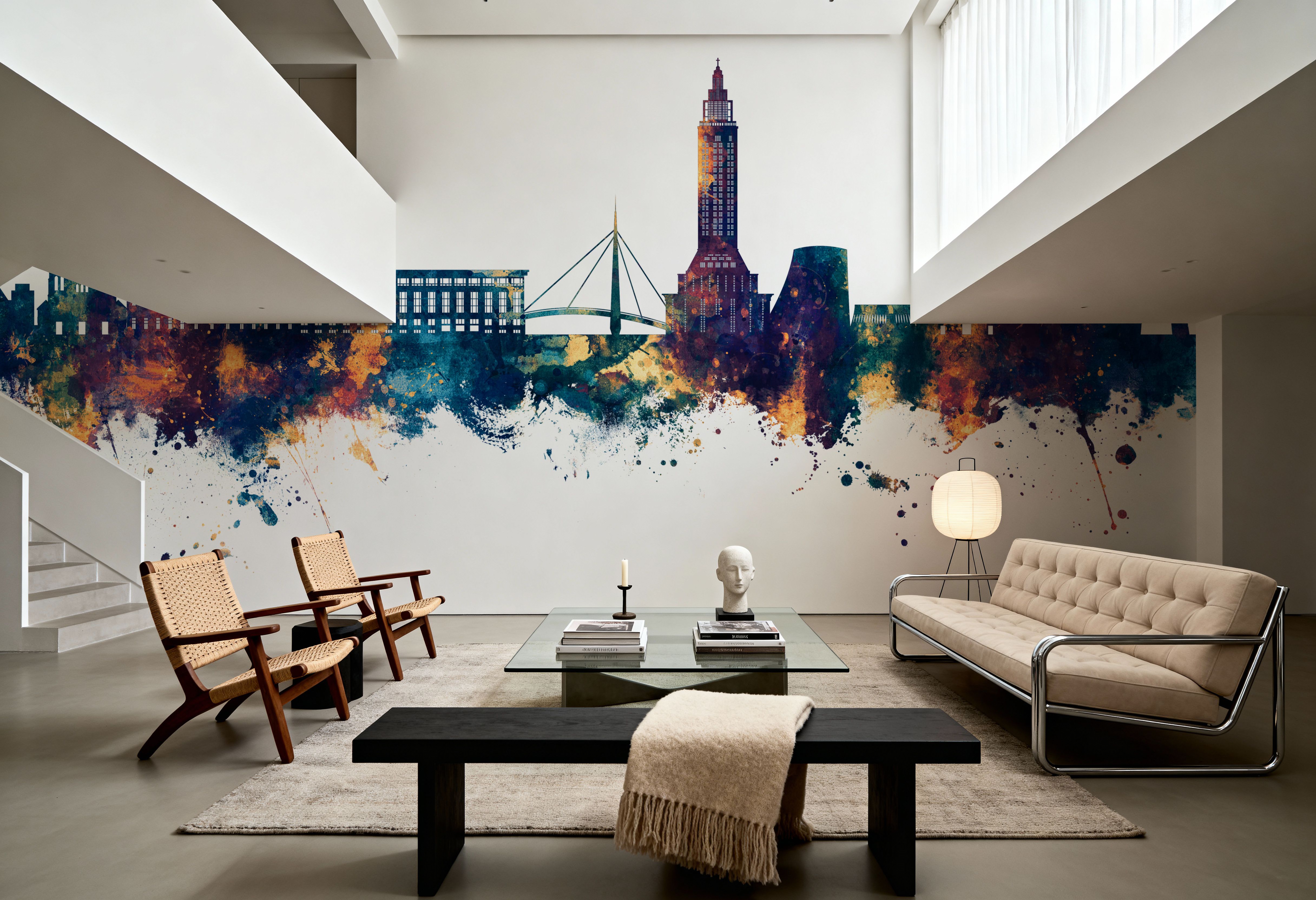 Le Havre France Skyline Blue & Bronze, Wallpaper