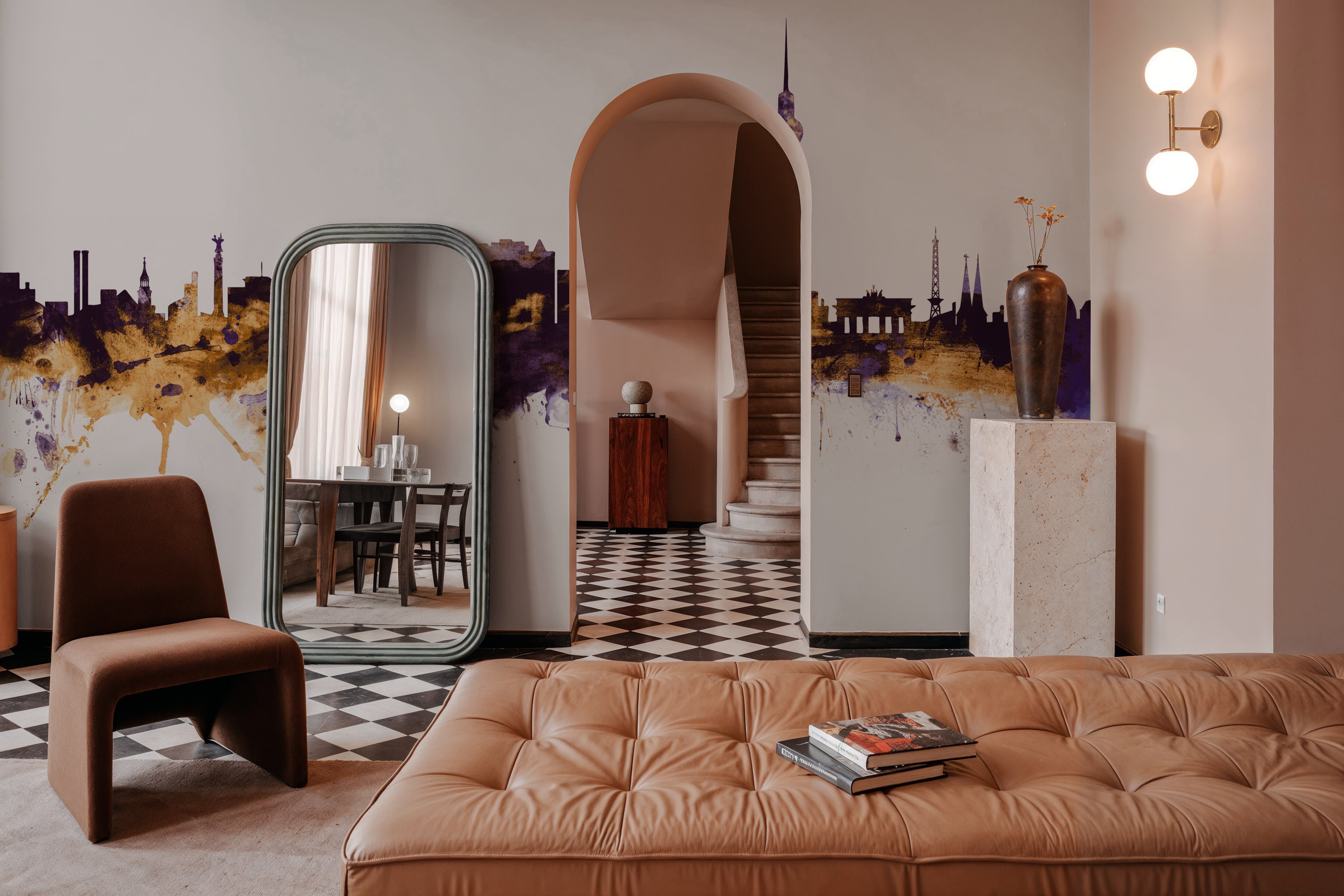 Berlin Skyline Purple & Gold