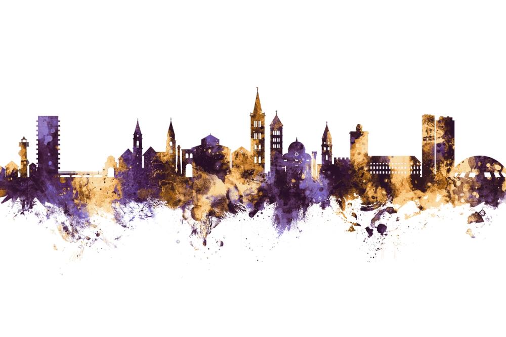 Zadar Croatia Skyline Purple & Gold