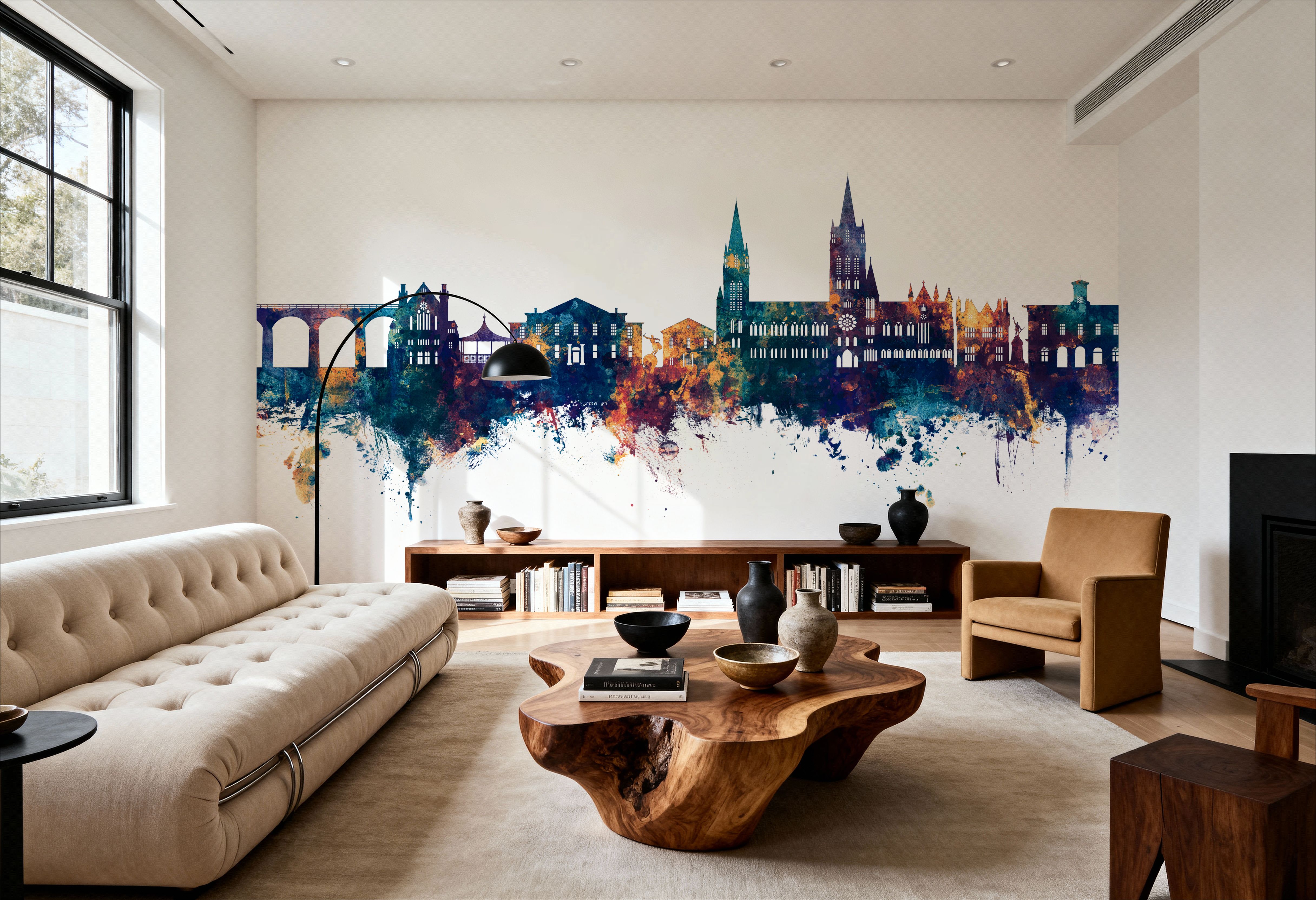 Truro England Skyline Blue & Bronze, Tapeten