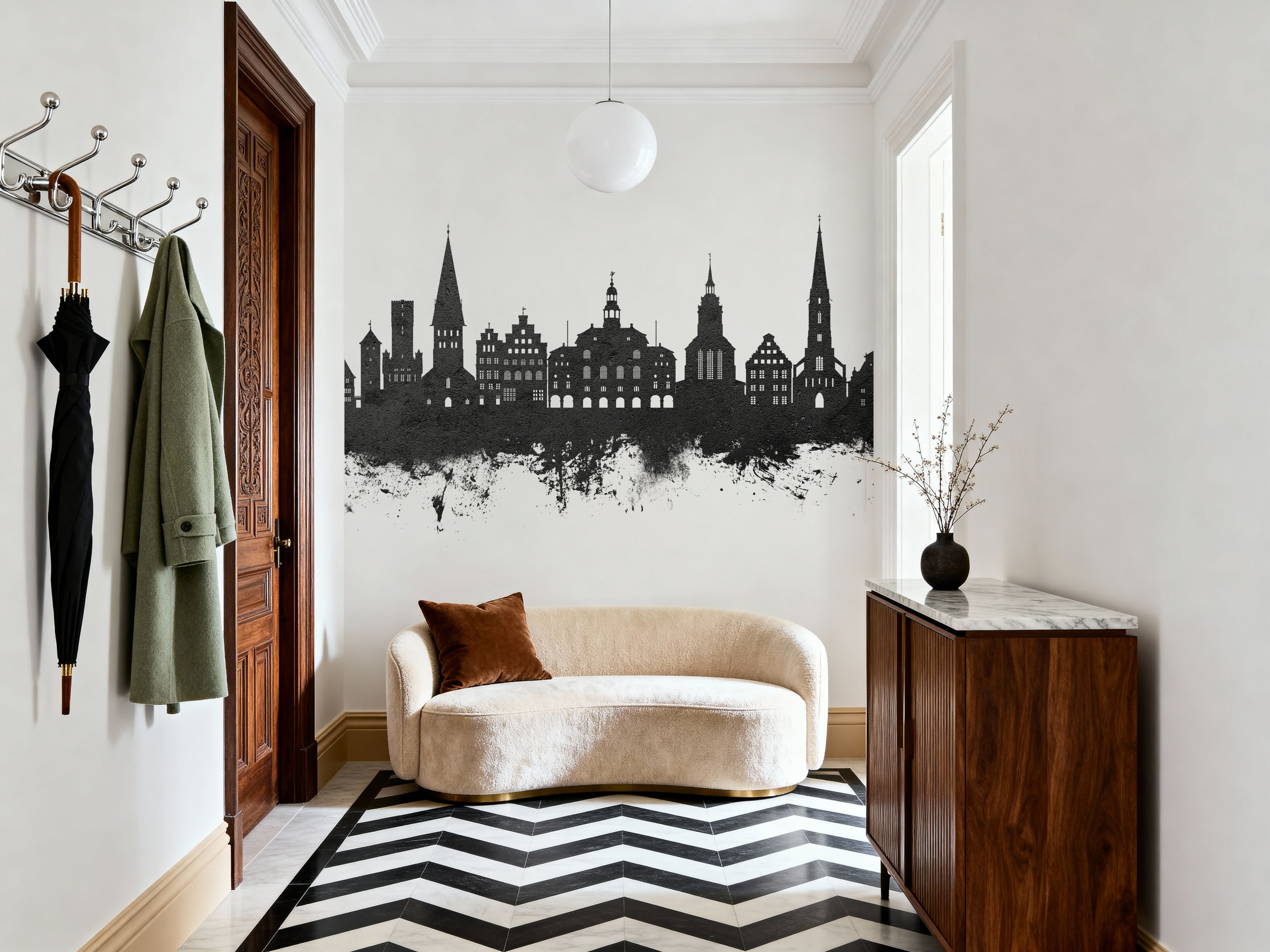 Lüneburg Germany Skyline Black & White