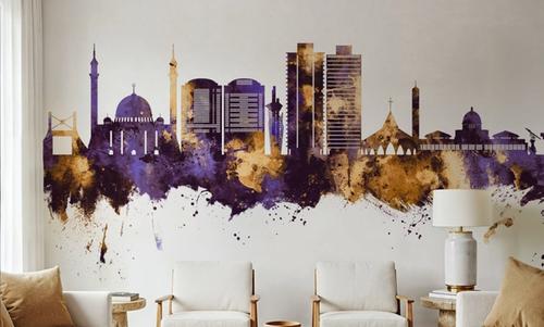 Abuja Nigeria Skyline Purple & Gold