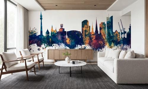 Dortmund Germany Skyline Blue & Bronze