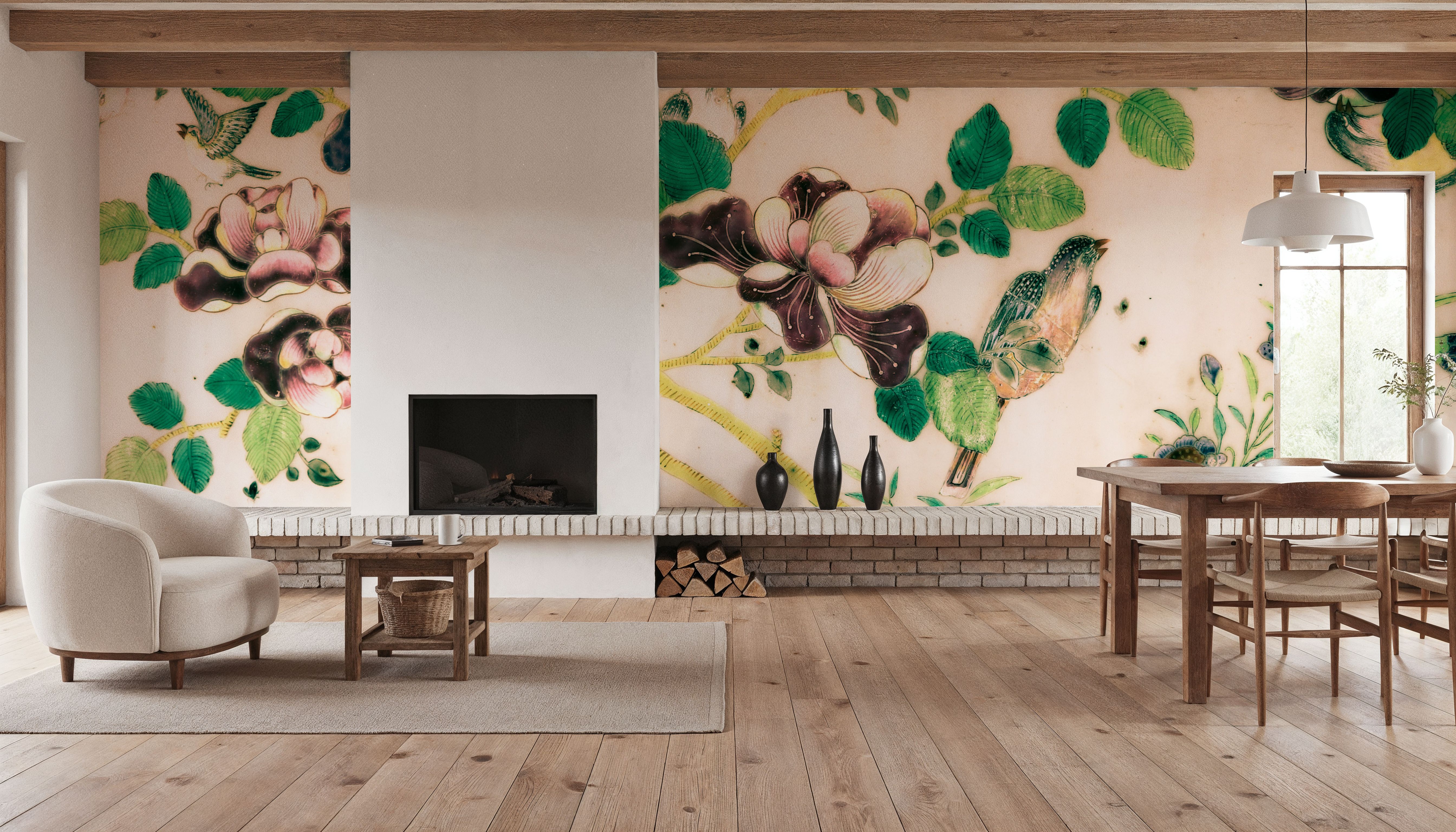Antique Birds and Foliage