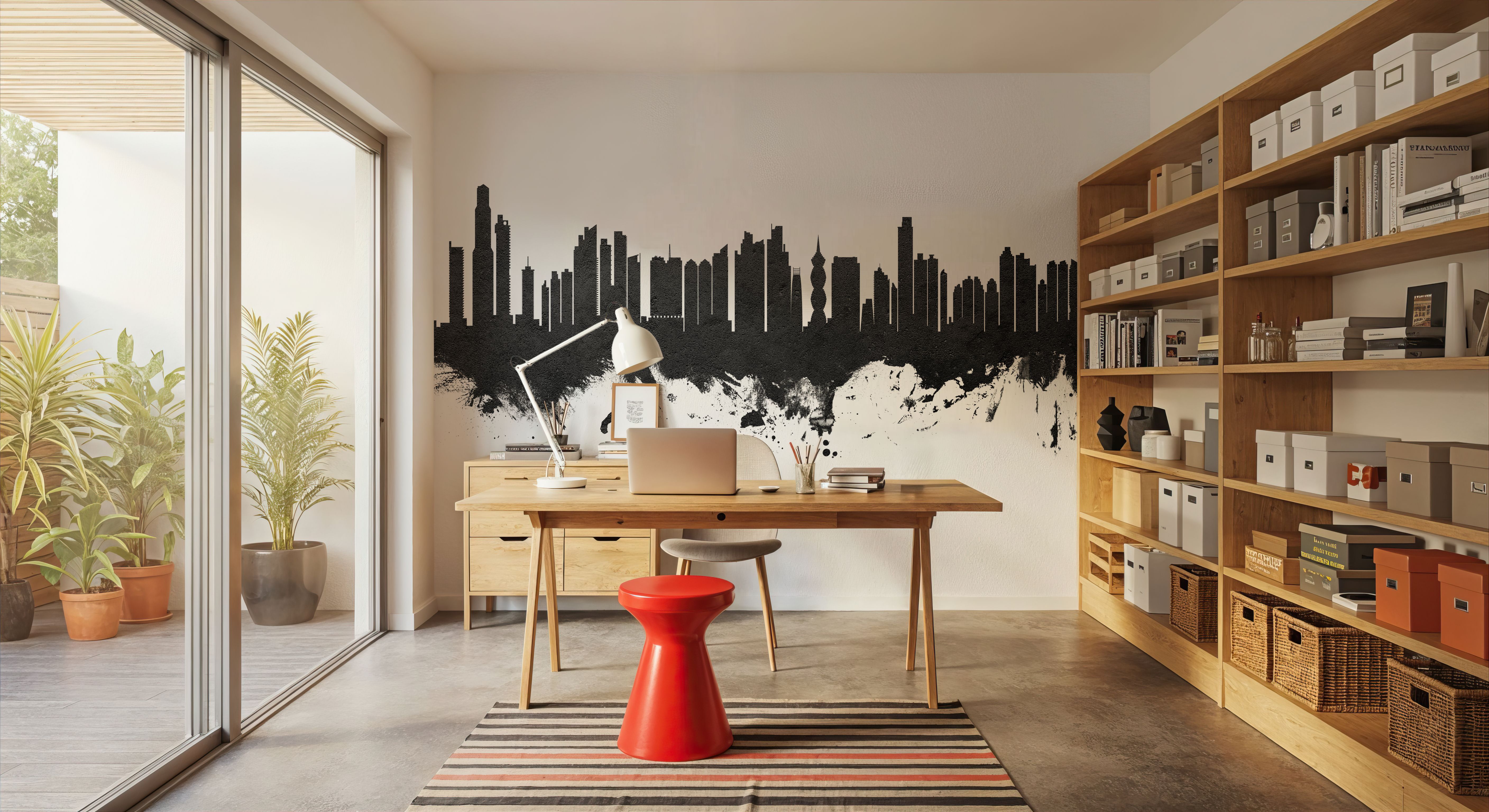 Panama City Skyline Black & White