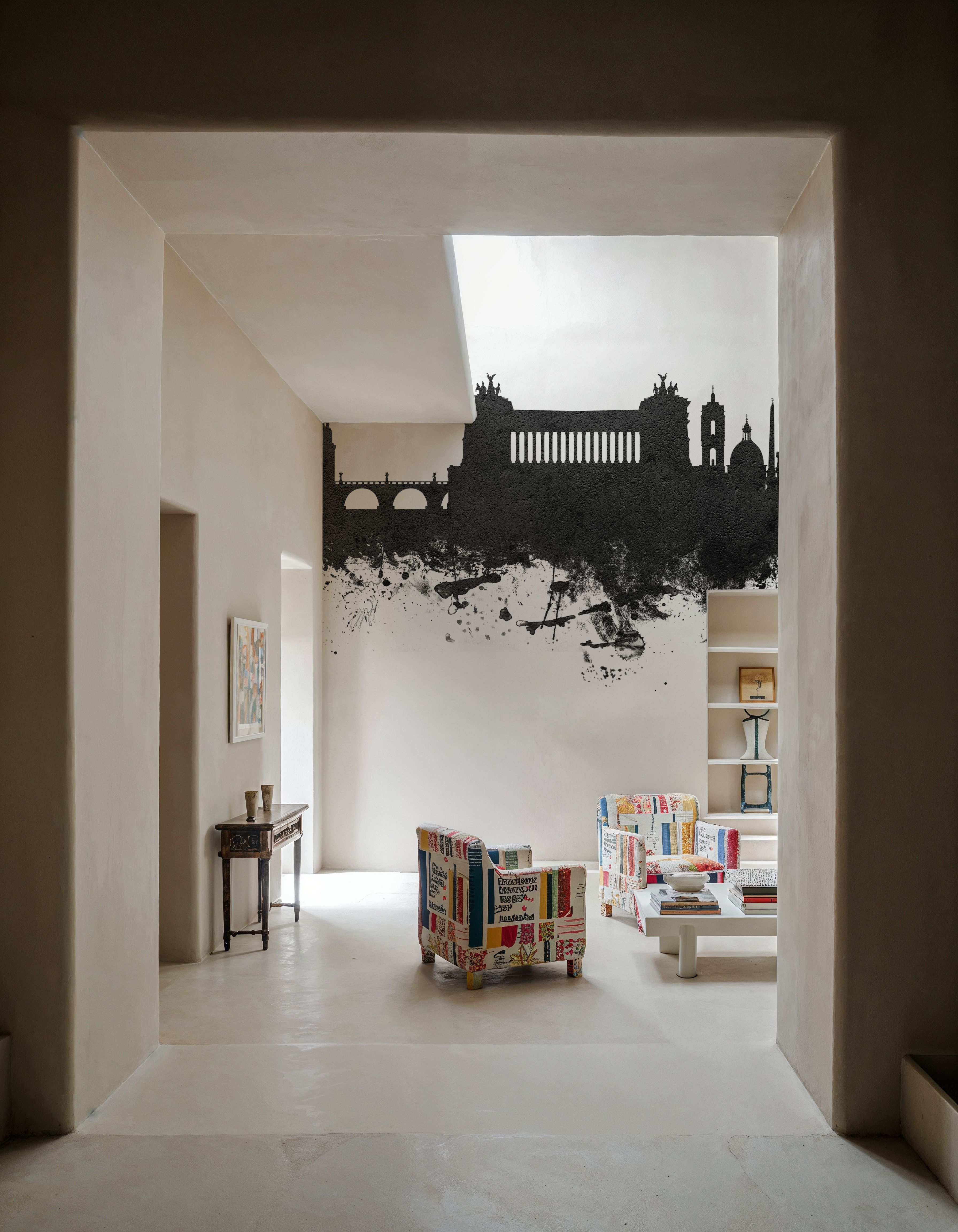 Rome Italy Skyline Black & White