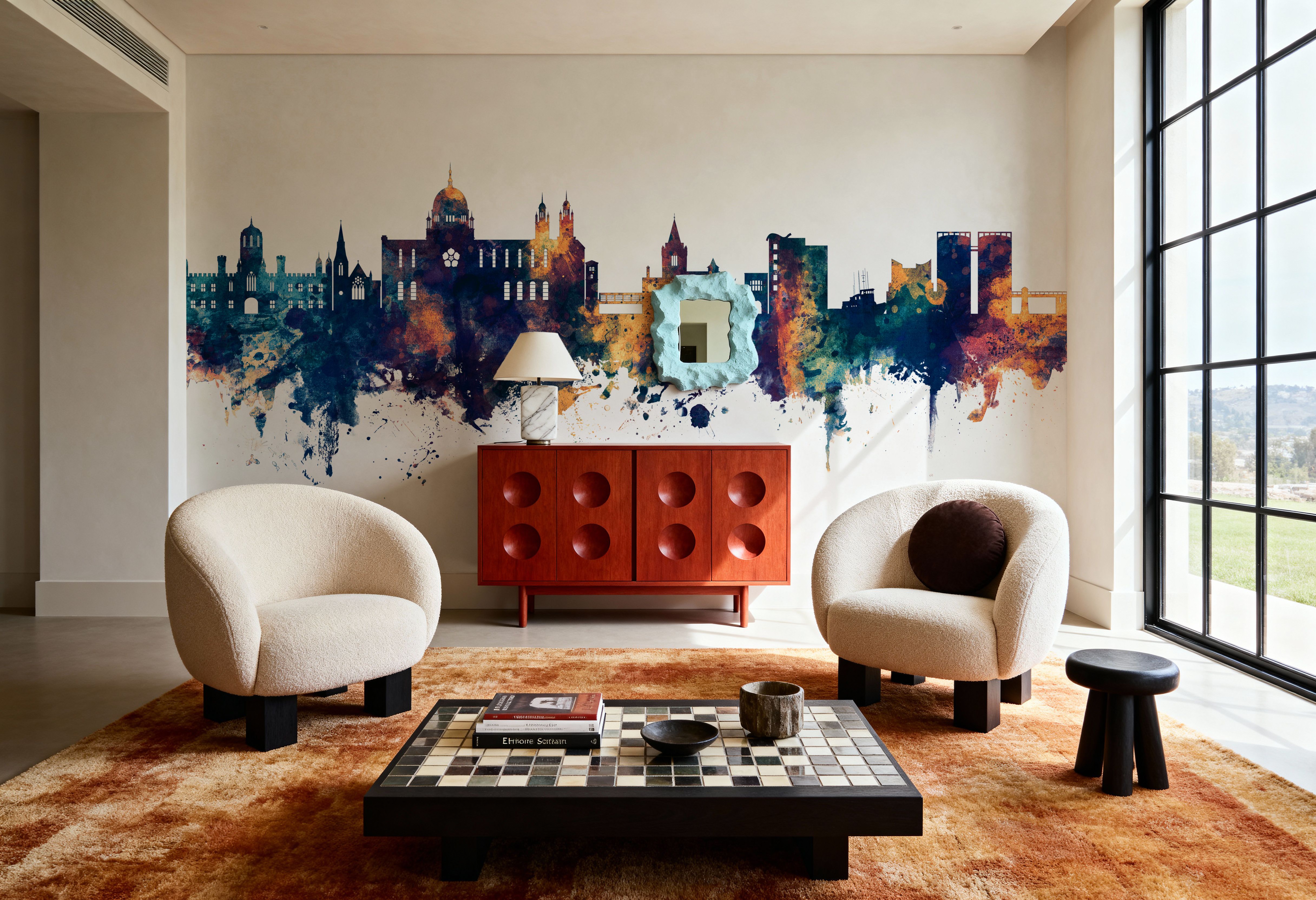 Galway Ireland Skyline Blue & Bronze