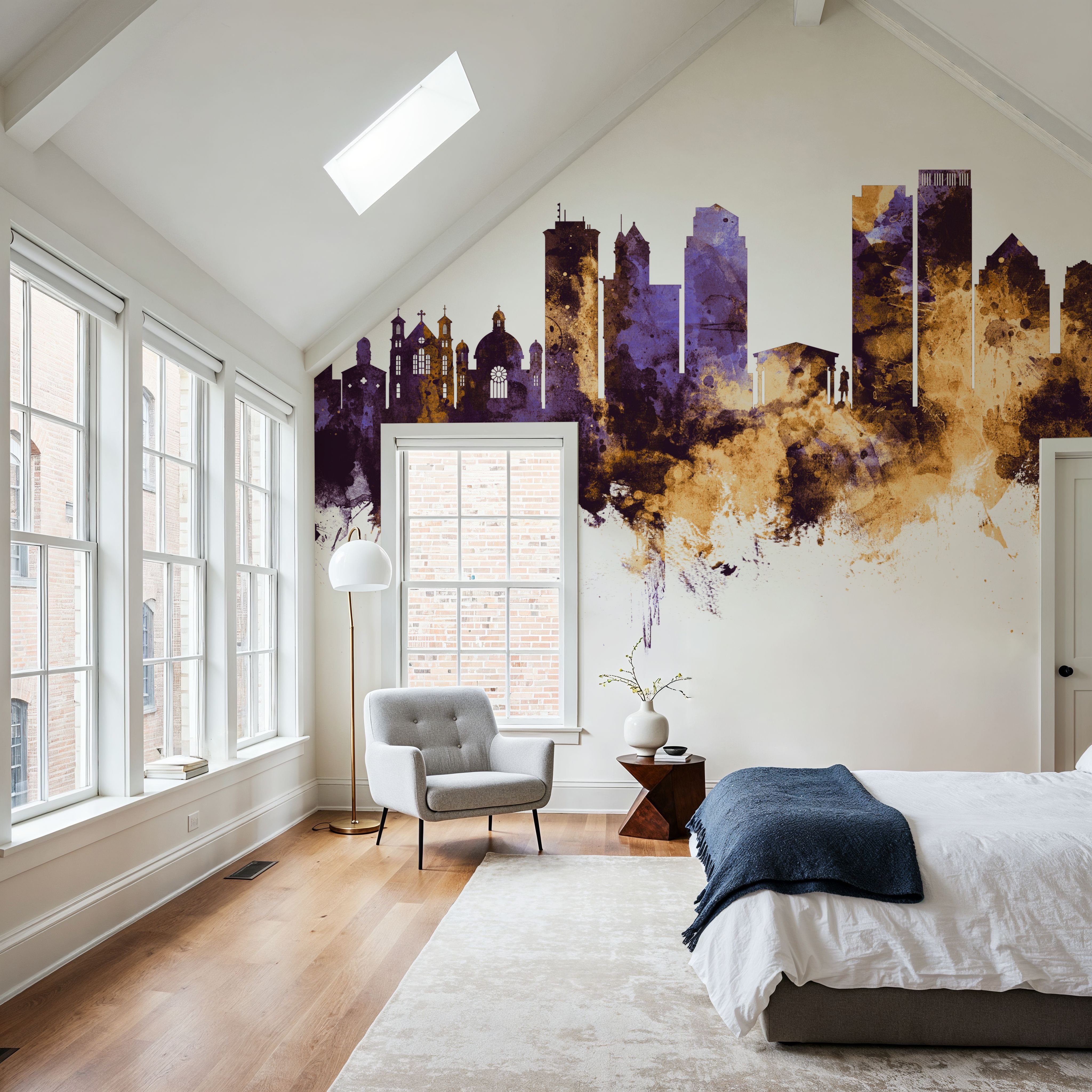 Dayton Ohio skyline Purple & Gold