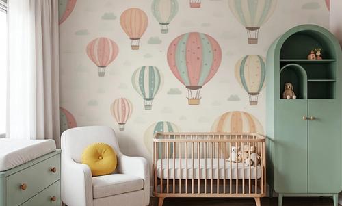 Hot Air Balloon Cloudy White